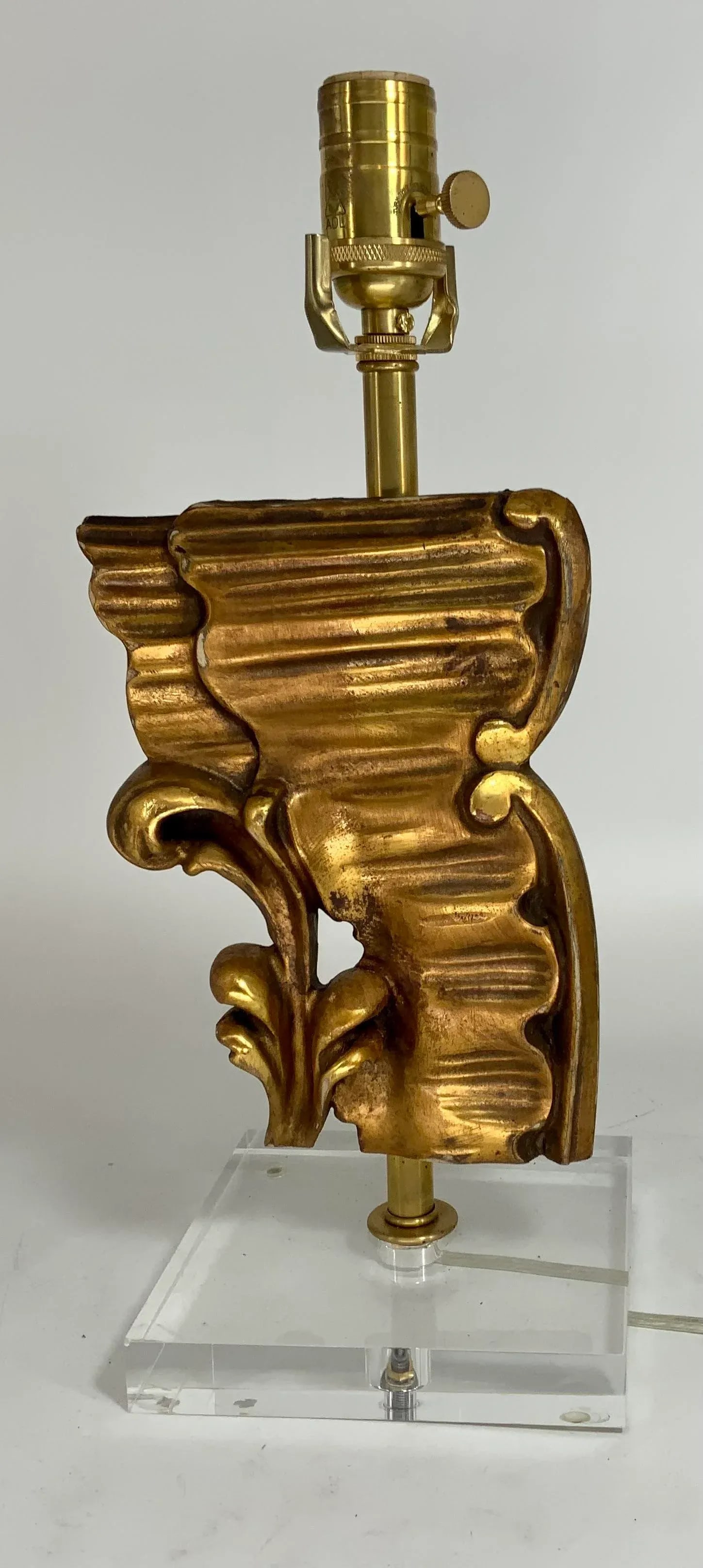 Antique European Carving Fragment Lamp - 2