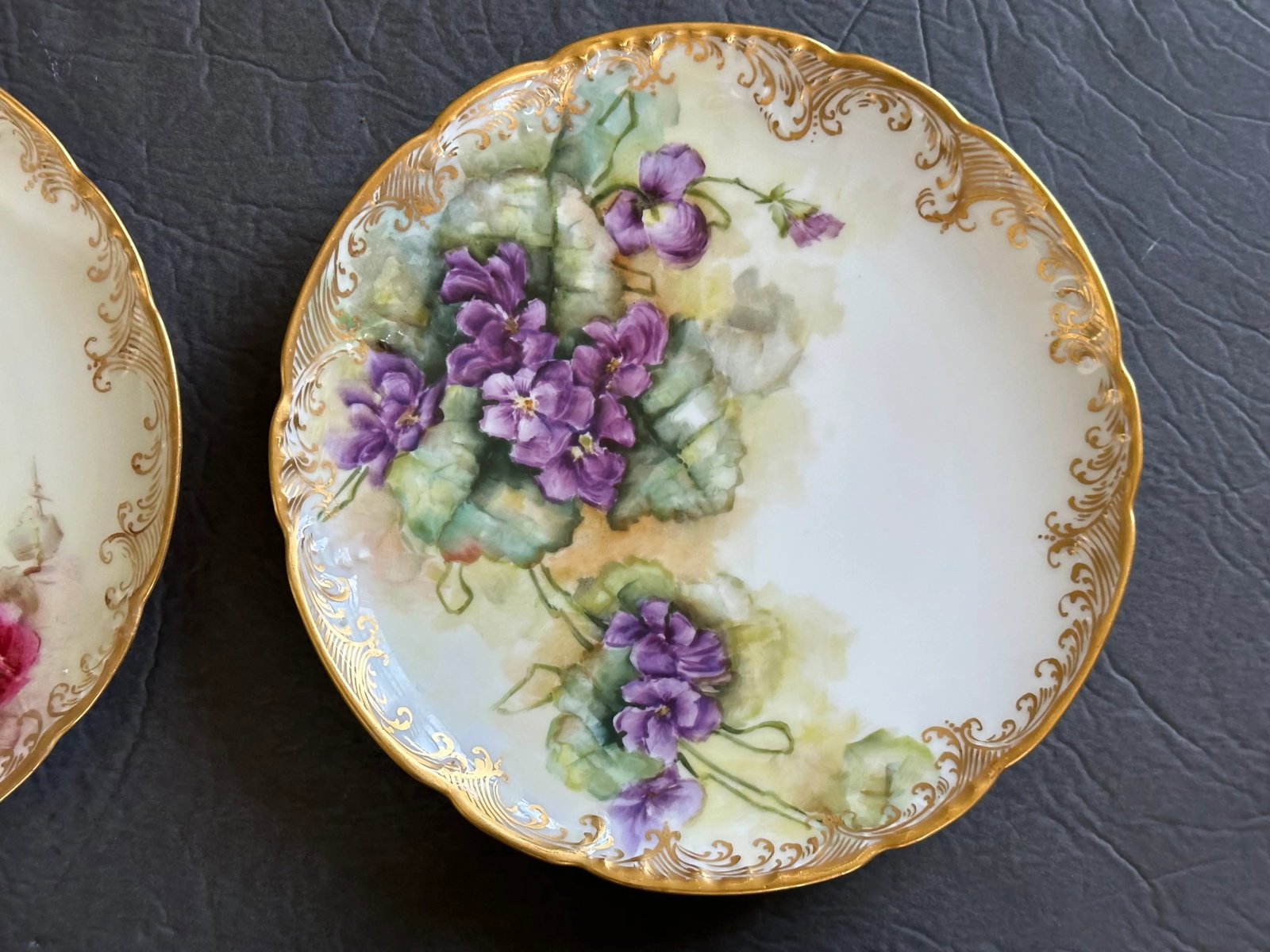 Haviland France Gold Rim Decorative Dessert Plate Set of 6 - 4