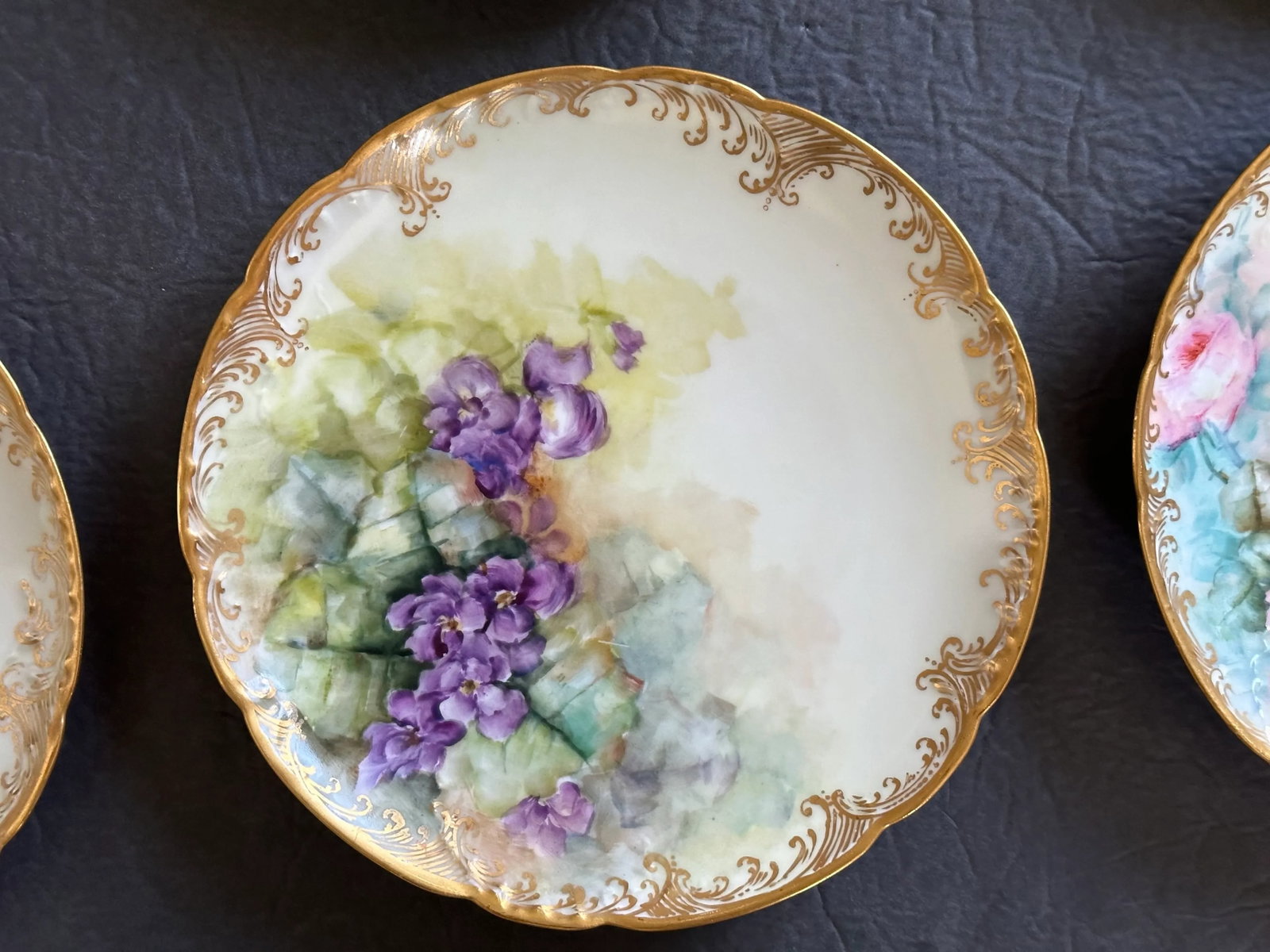 Haviland France Gold Rim Decorative Dessert Plate Set of 6 - 6