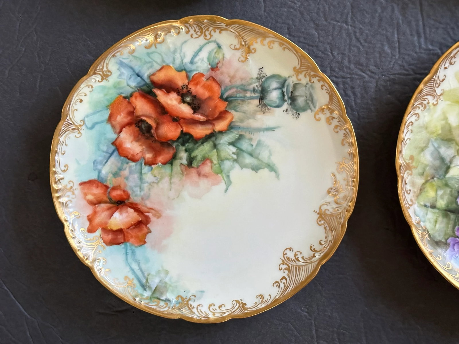 Haviland France Gold Rim Decorative Dessert Plate Set of 6 - 7