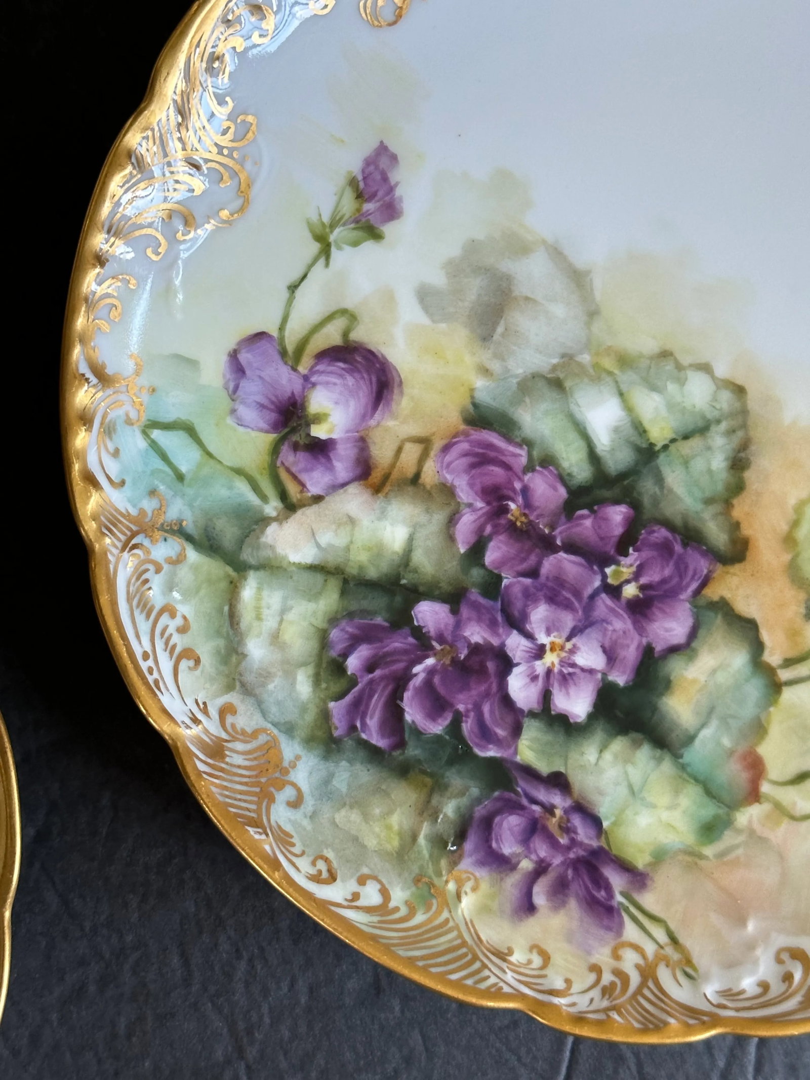 Haviland France Gold Rim Decorative Dessert Plate Set of 6 - 8