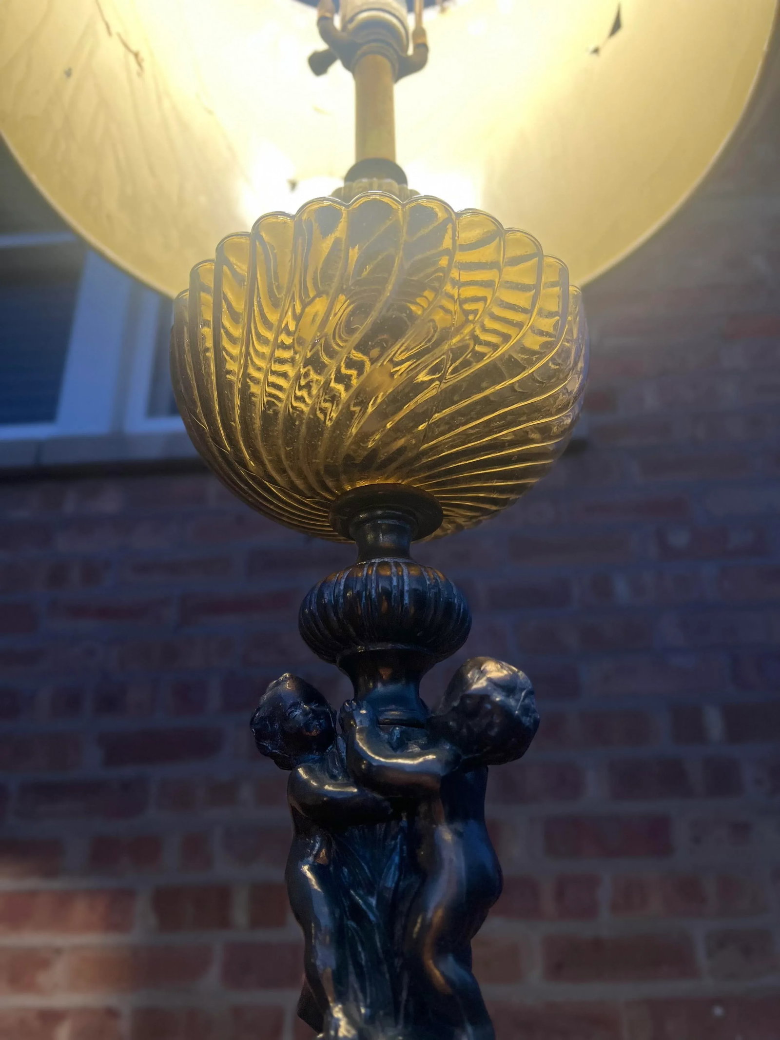 Vintage Art Nouveau Black Smoked Glass Table Lamps, Set of 2 - 3