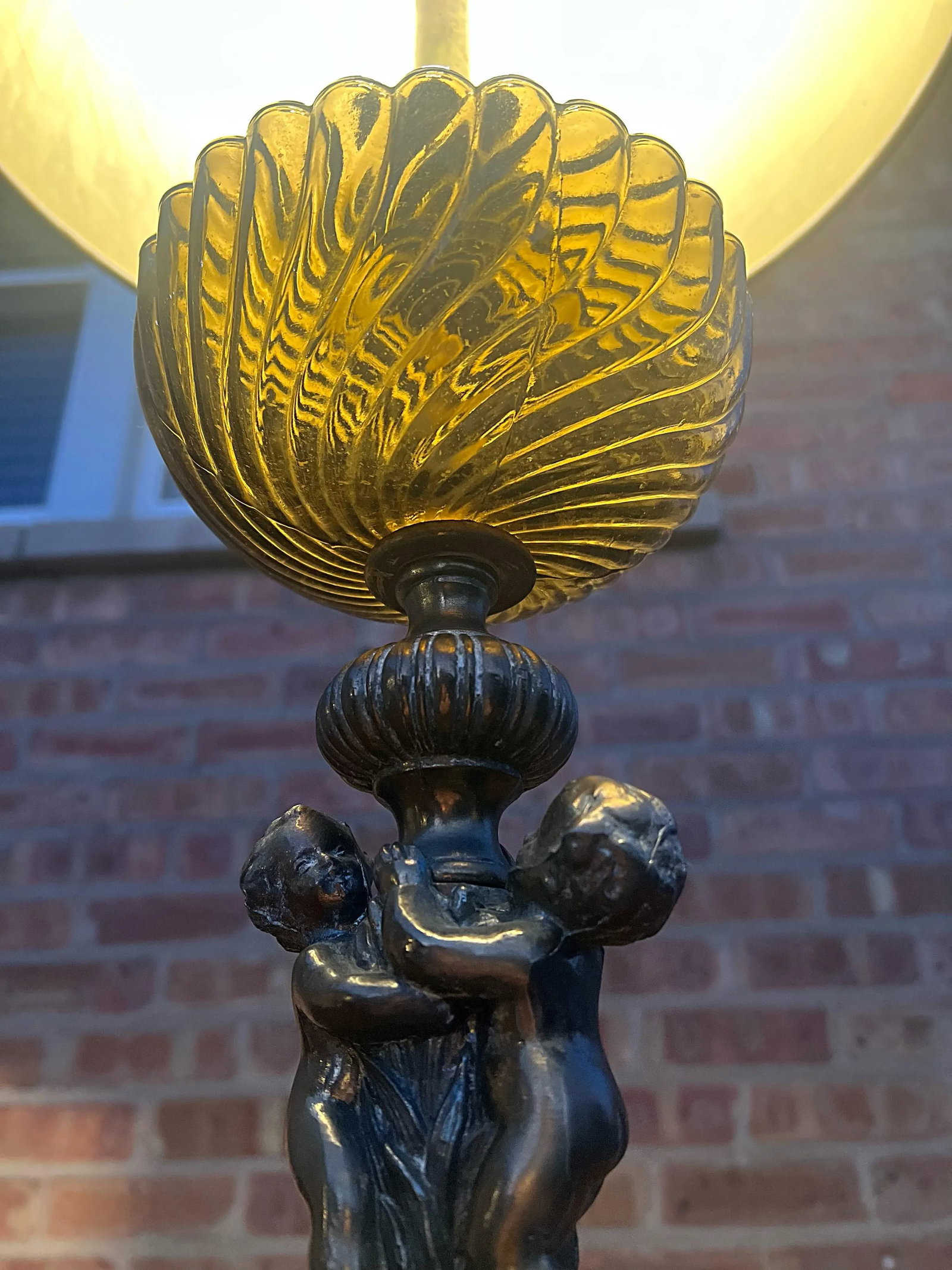 Vintage Art Nouveau Black Smoked Glass Table Lamps, Set of 2 - 4
