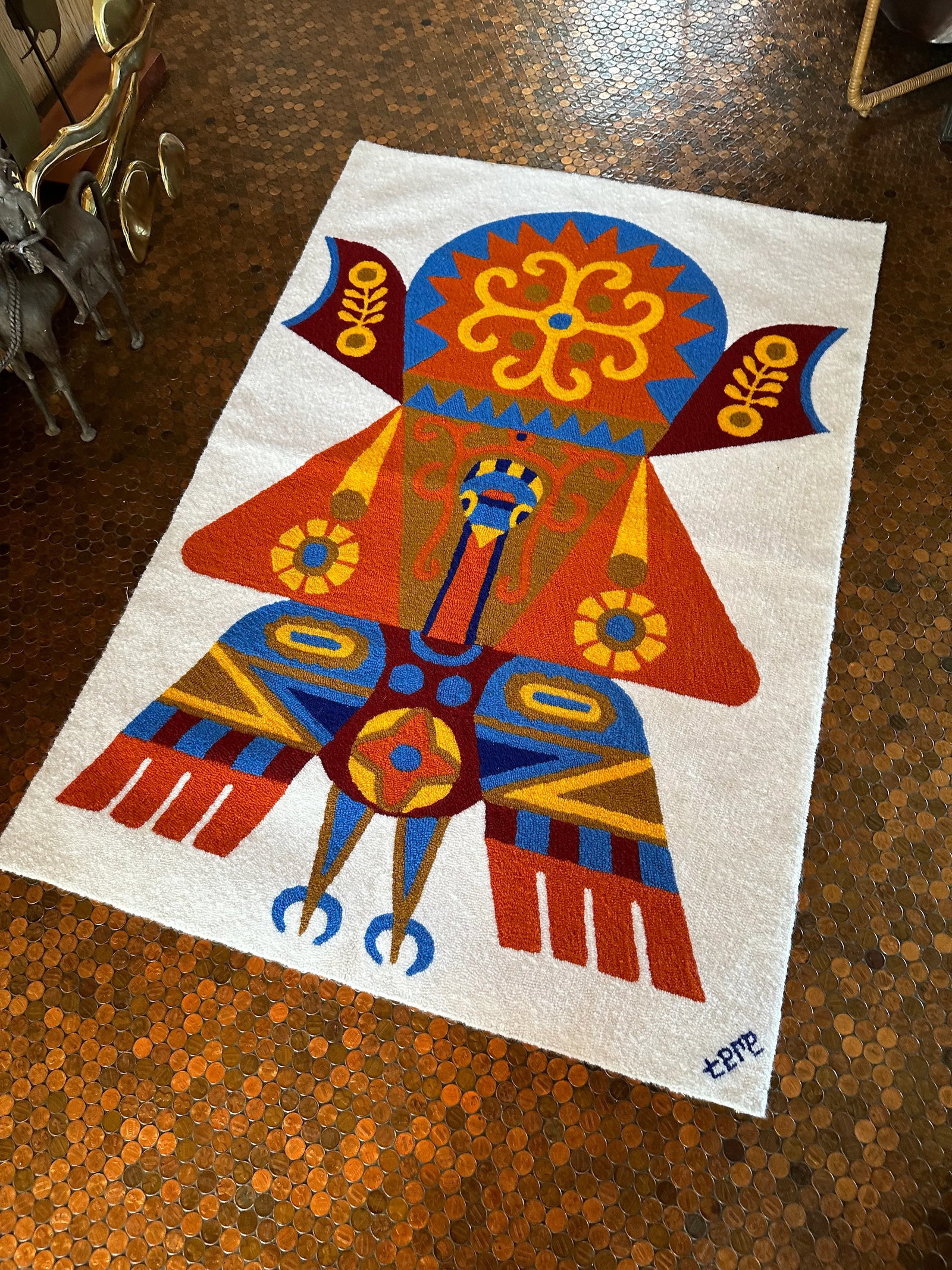 Large Mid 20th Century Handmade Tapestry Rug by Teresa Gonzalez - 2