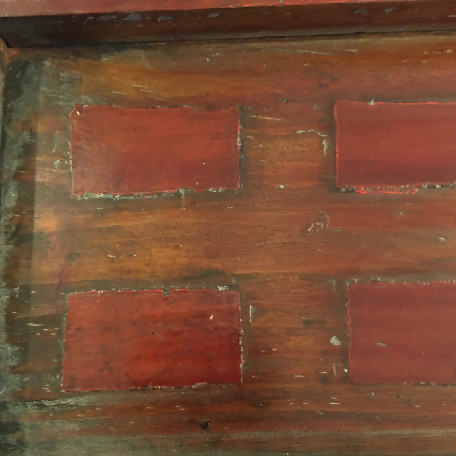 Red Lacquer Asian Box With Tall Removable Top - 11