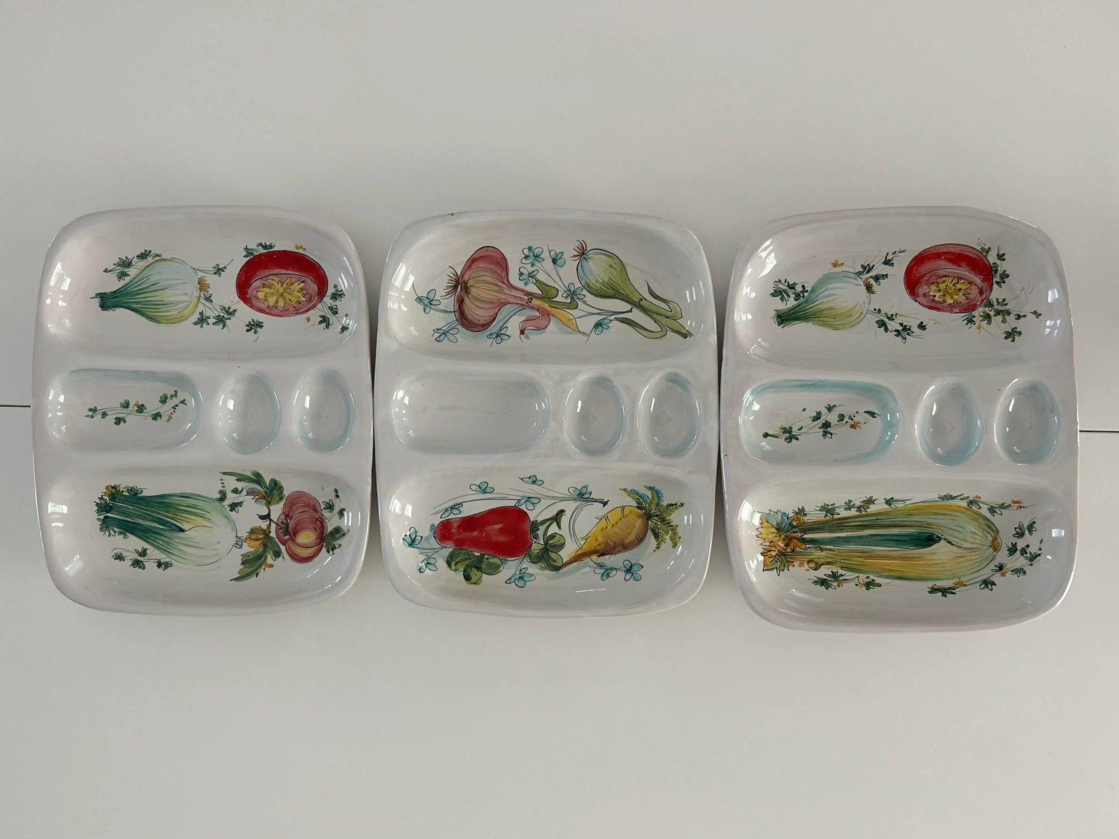1960s Ceramic Mancioli Serving Platters, Made in Montelupo, Italy- Set of 3 - 2