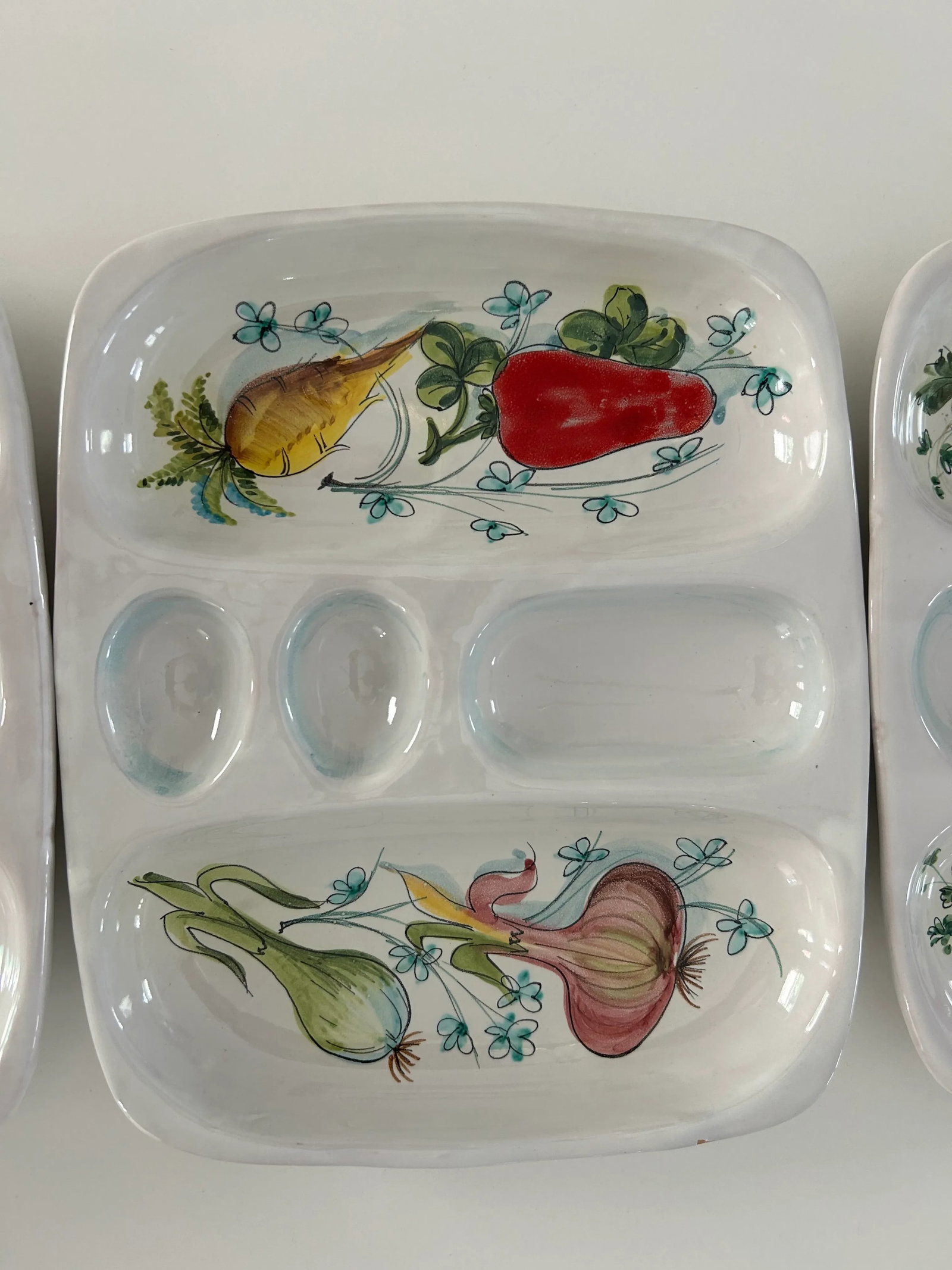 1960s Ceramic Mancioli Serving Platters, Made in Montelupo, Italy- Set of 3 - 4