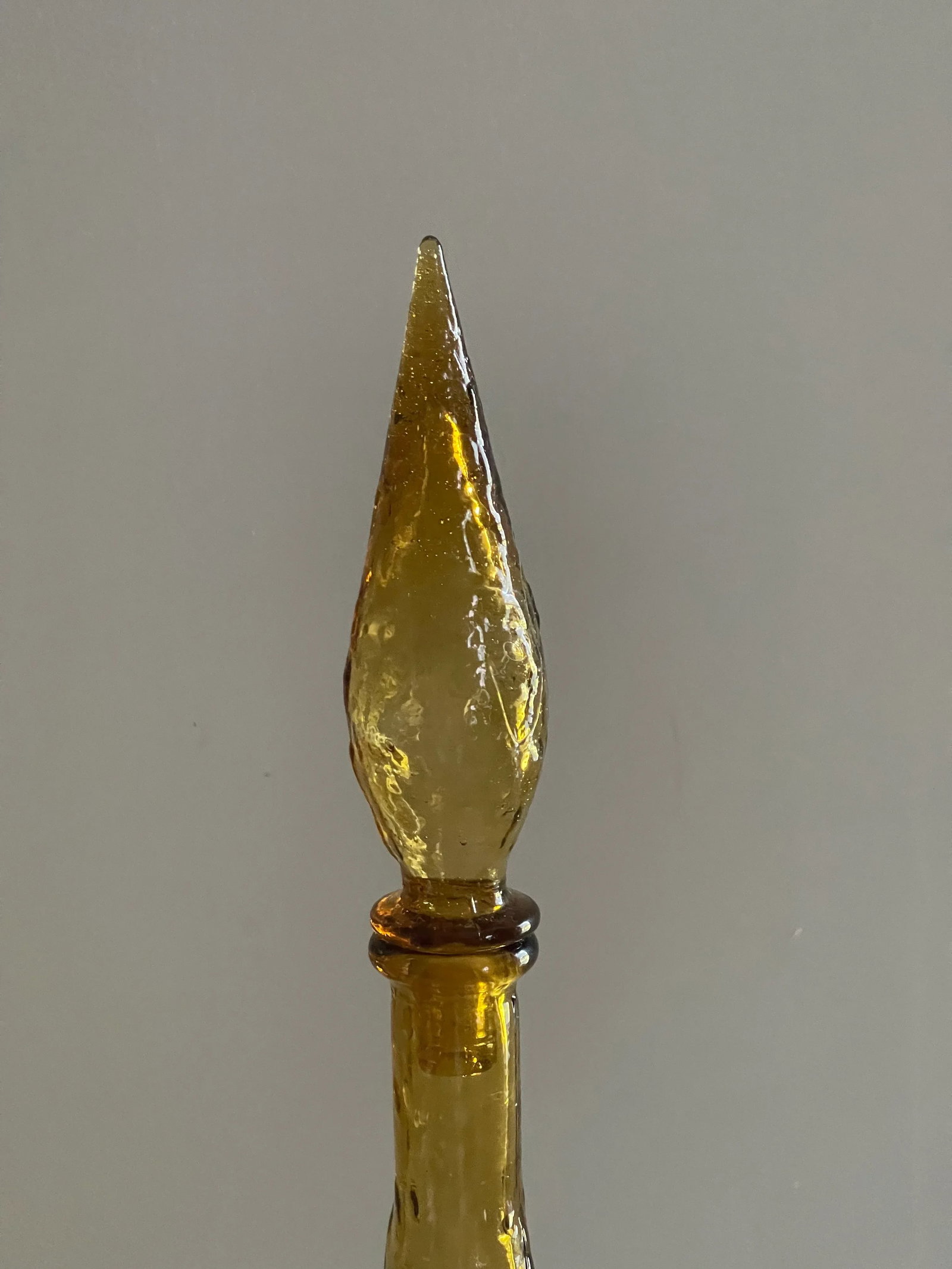 Mid Century Guildcraft Empoli Amber Gold Genie Bottle Decanter - 2