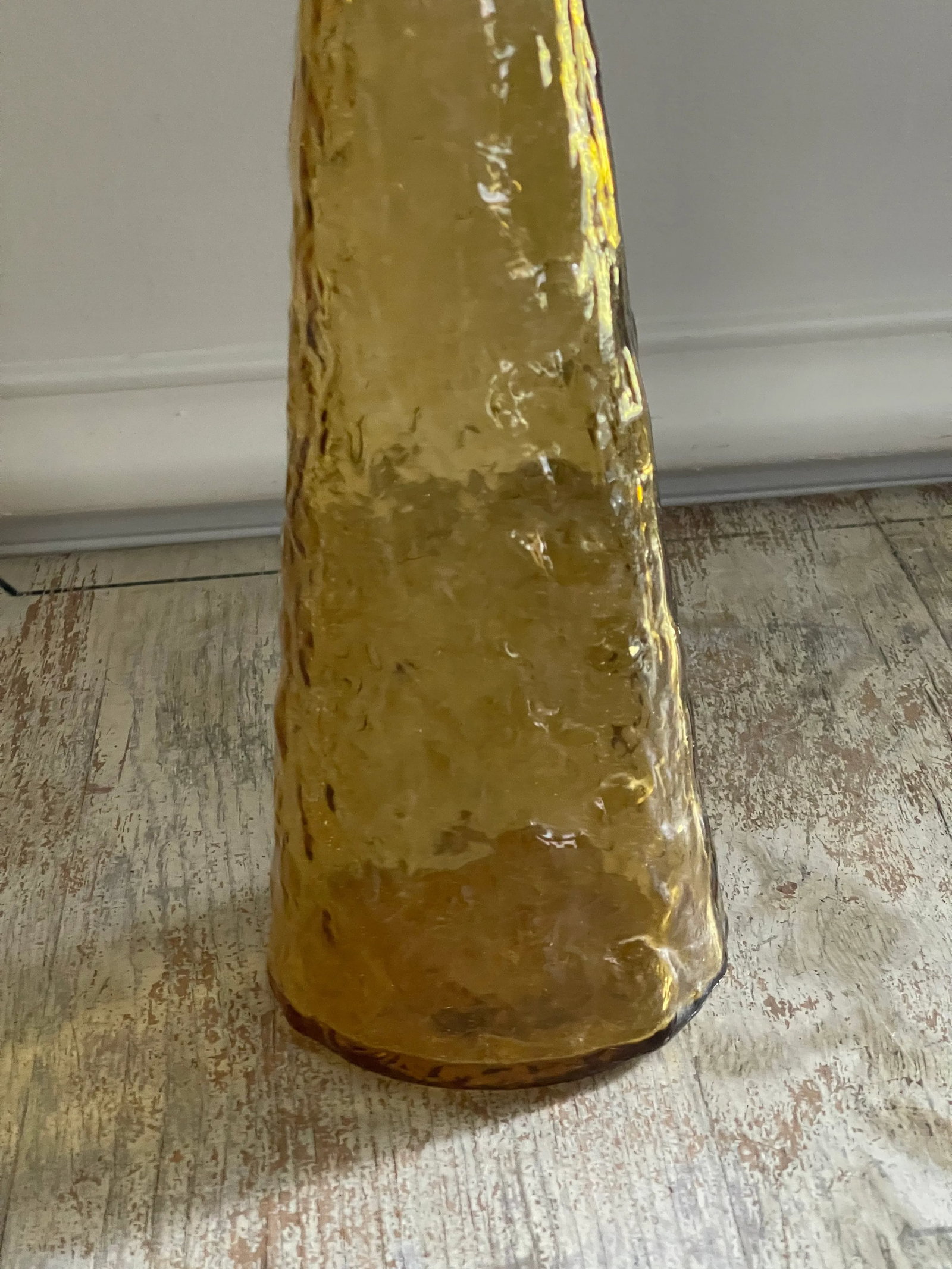 Mid Century Guildcraft Empoli Amber Gold Genie Bottle Decanter - 3