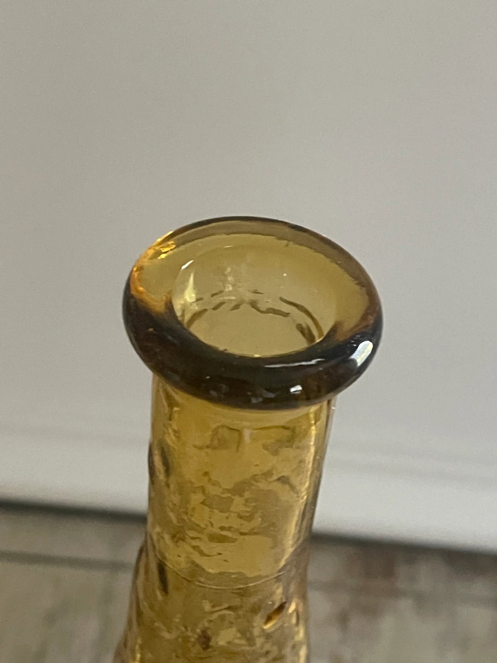 Mid Century Guildcraft Empoli Amber Gold Genie Bottle Decanter - 4