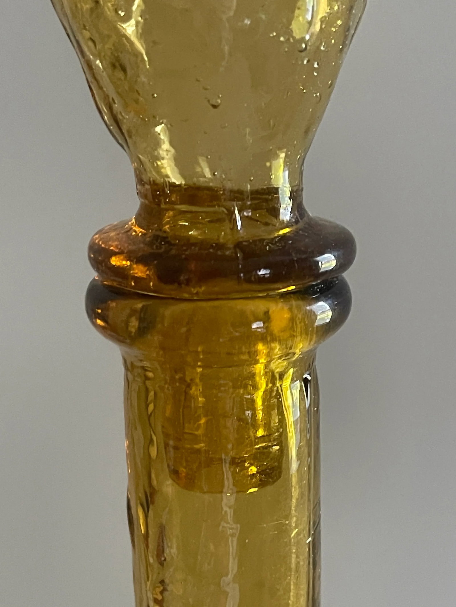 Mid Century Guildcraft Empoli Amber Gold Genie Bottle Decanter - 5