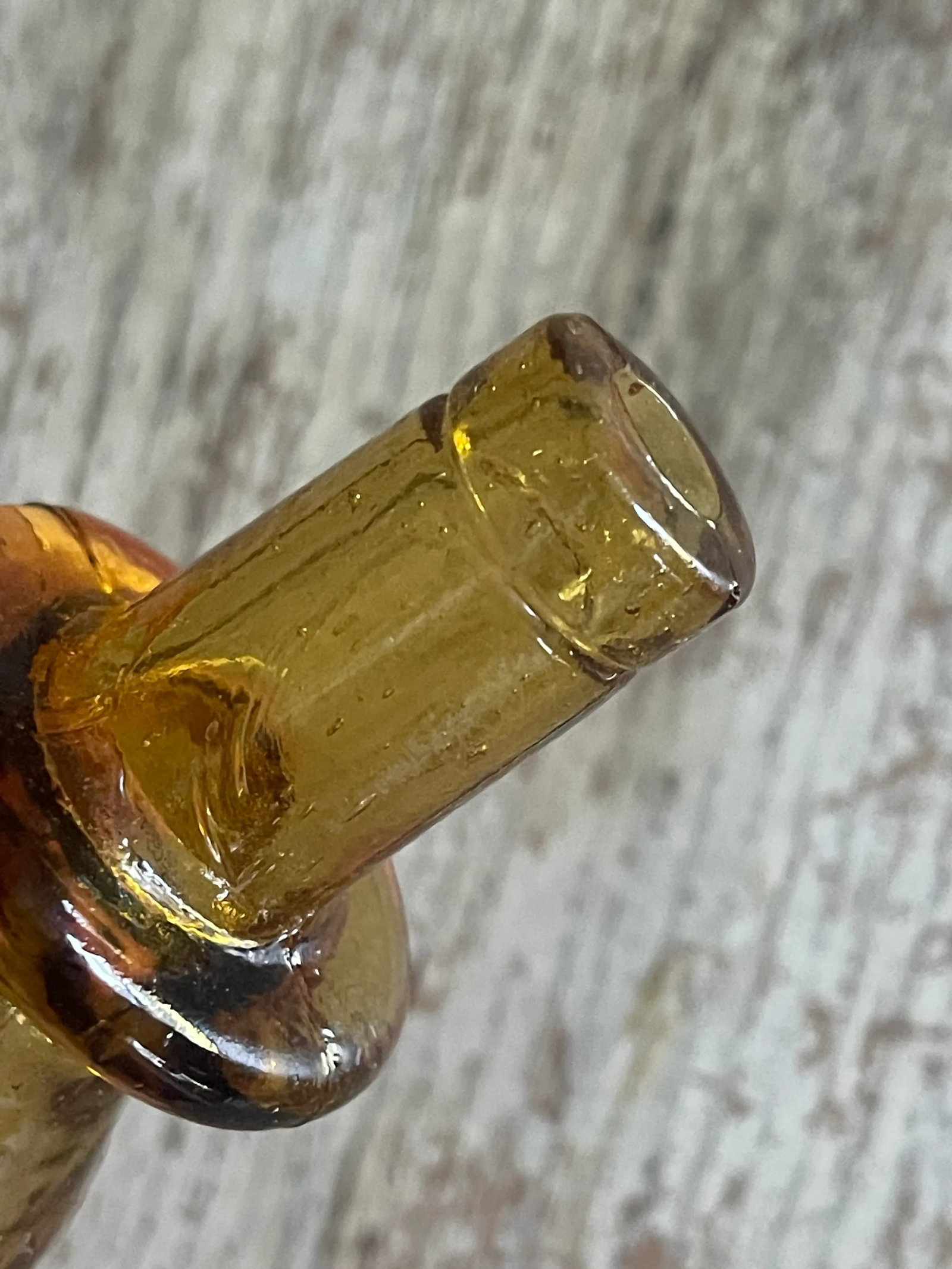 Mid Century Guildcraft Empoli Amber Gold Genie Bottle Decanter - 6