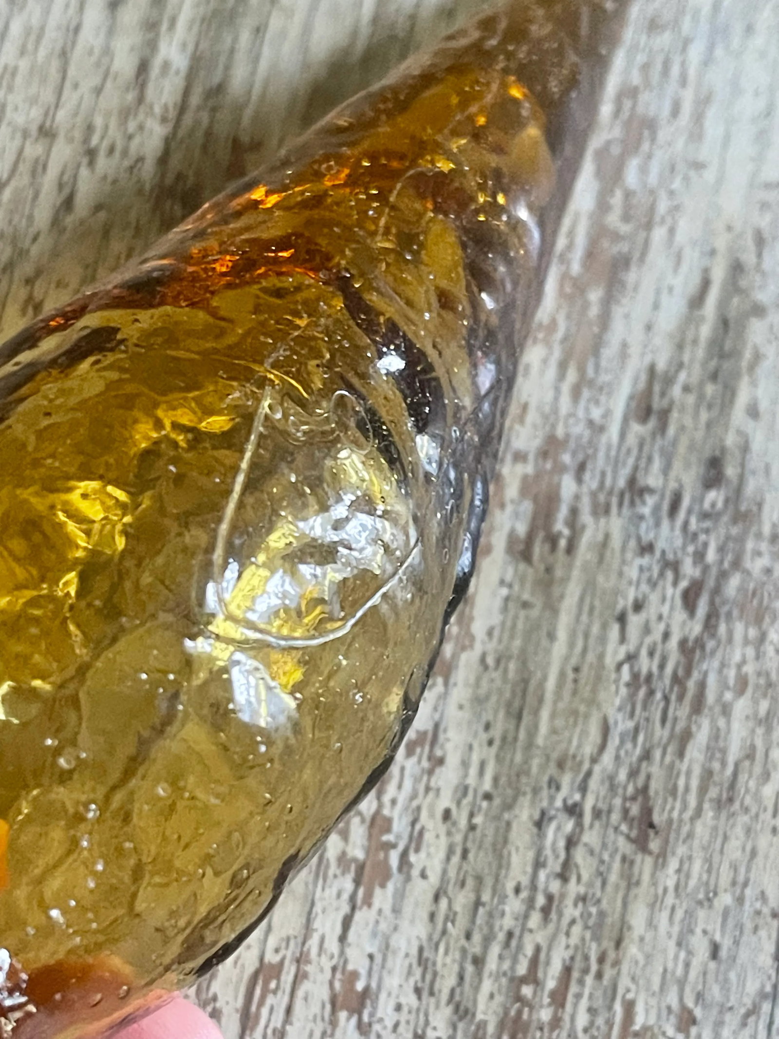 Mid Century Guildcraft Empoli Amber Gold Genie Bottle Decanter - 7