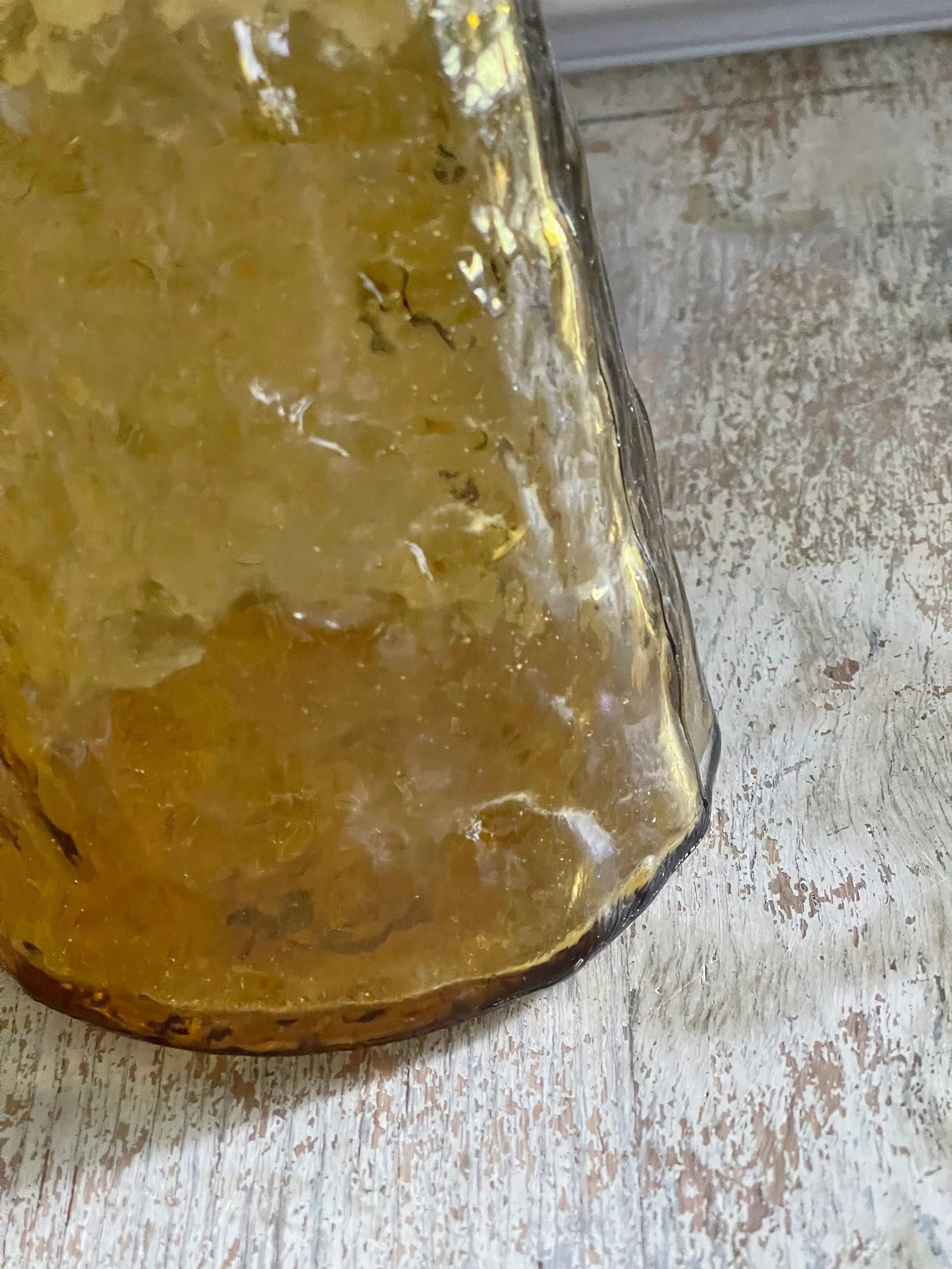 Mid Century Guildcraft Empoli Amber Gold Genie Bottle Decanter - 9