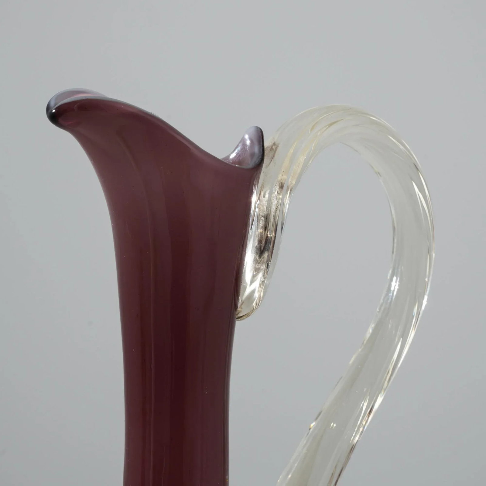 1960s Italian Clinker Red Glass Pitcher - 8