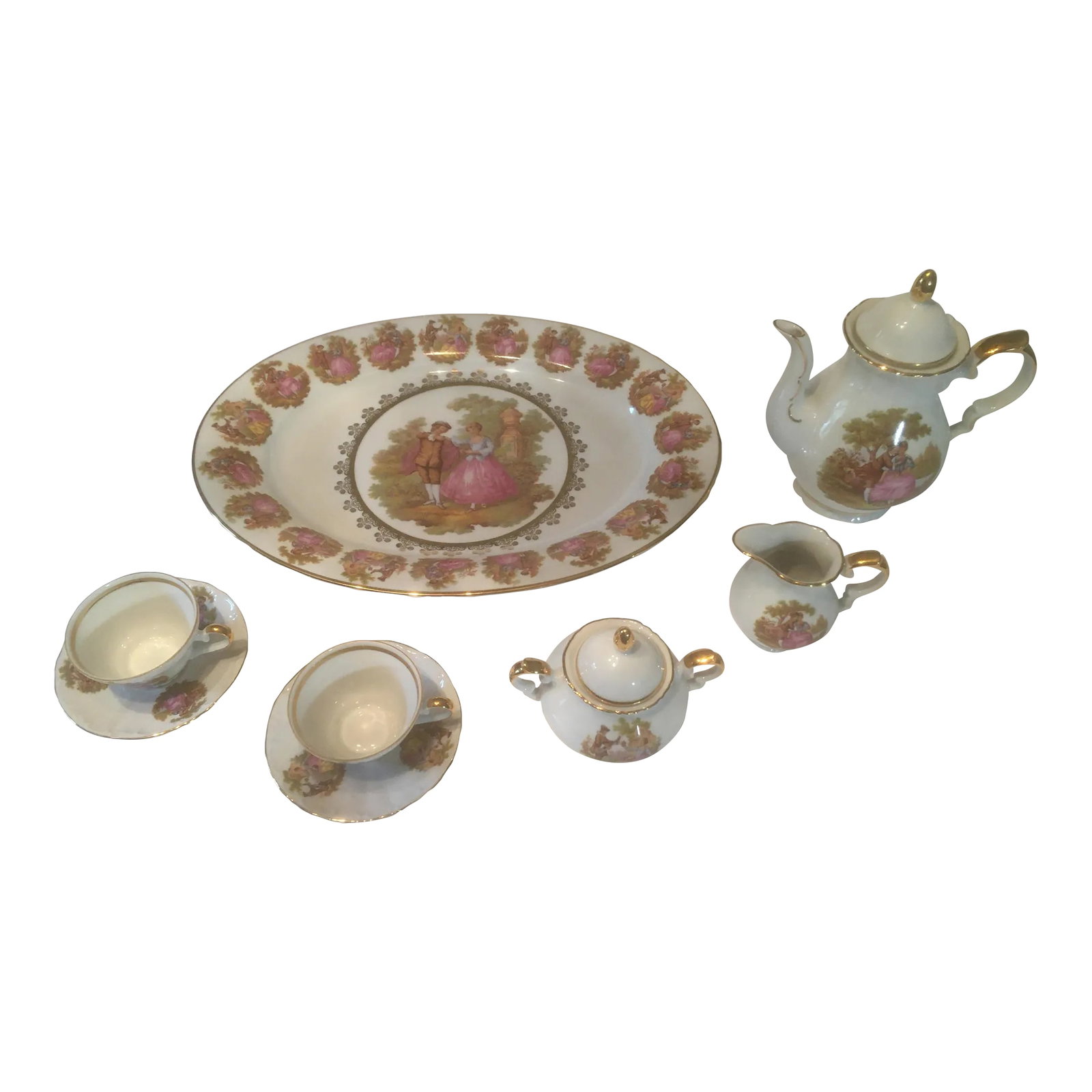 1960s Bayreuth Gloria Fine Porcelain Tea Set Bavaria Handwork Bayreuth- 10 Pieces (1 of 9)
