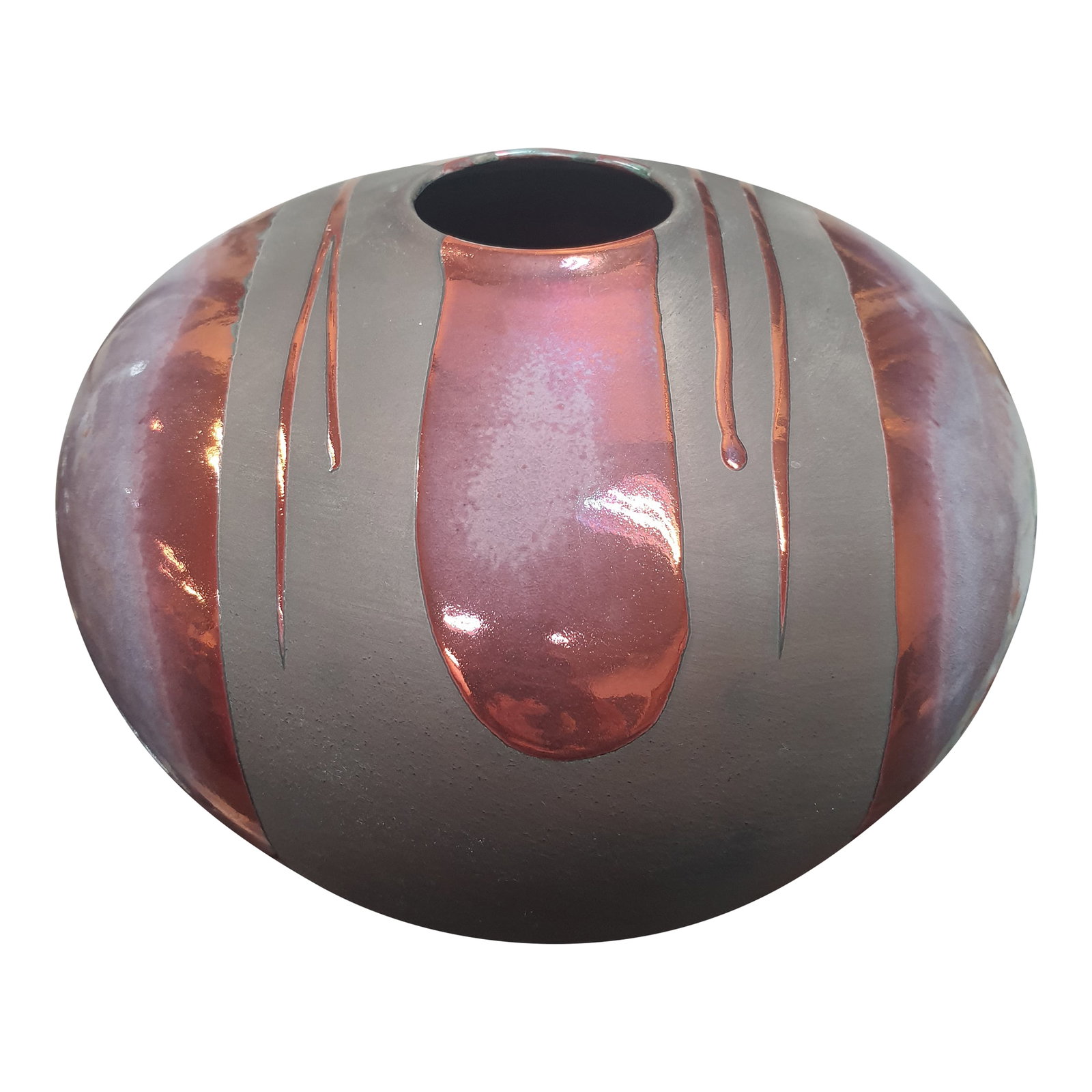 Vintage Tony Evans Raku Pottery Vase: Ceramic Raku Vase, by Tony Evans. Amazing glazing. there is minor damage. Please view photographs. However, they do not take away from the appearance and beauty of this original piece. Price takes