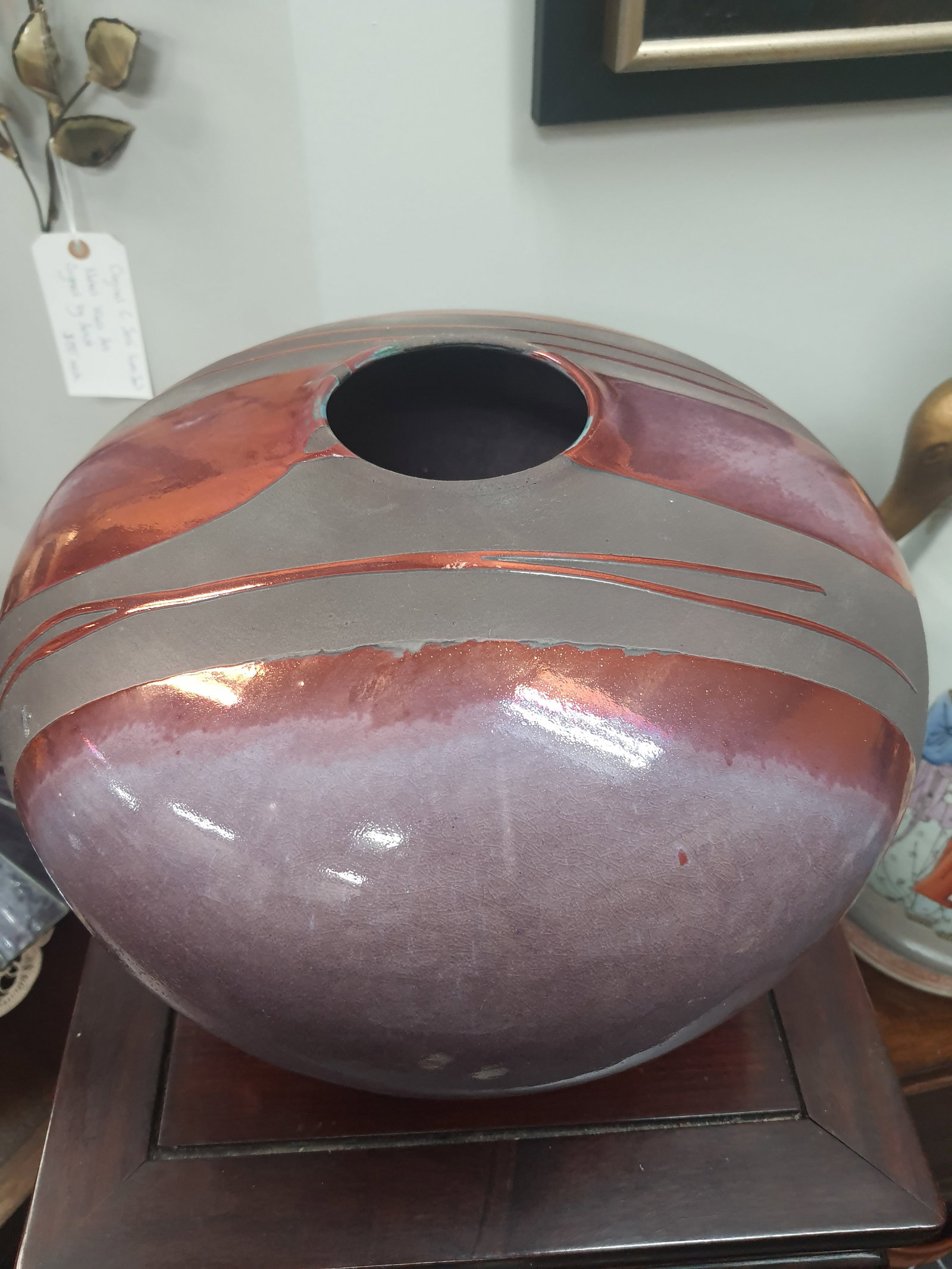 Vintage Tony Evans Raku Pottery Vase - 2
