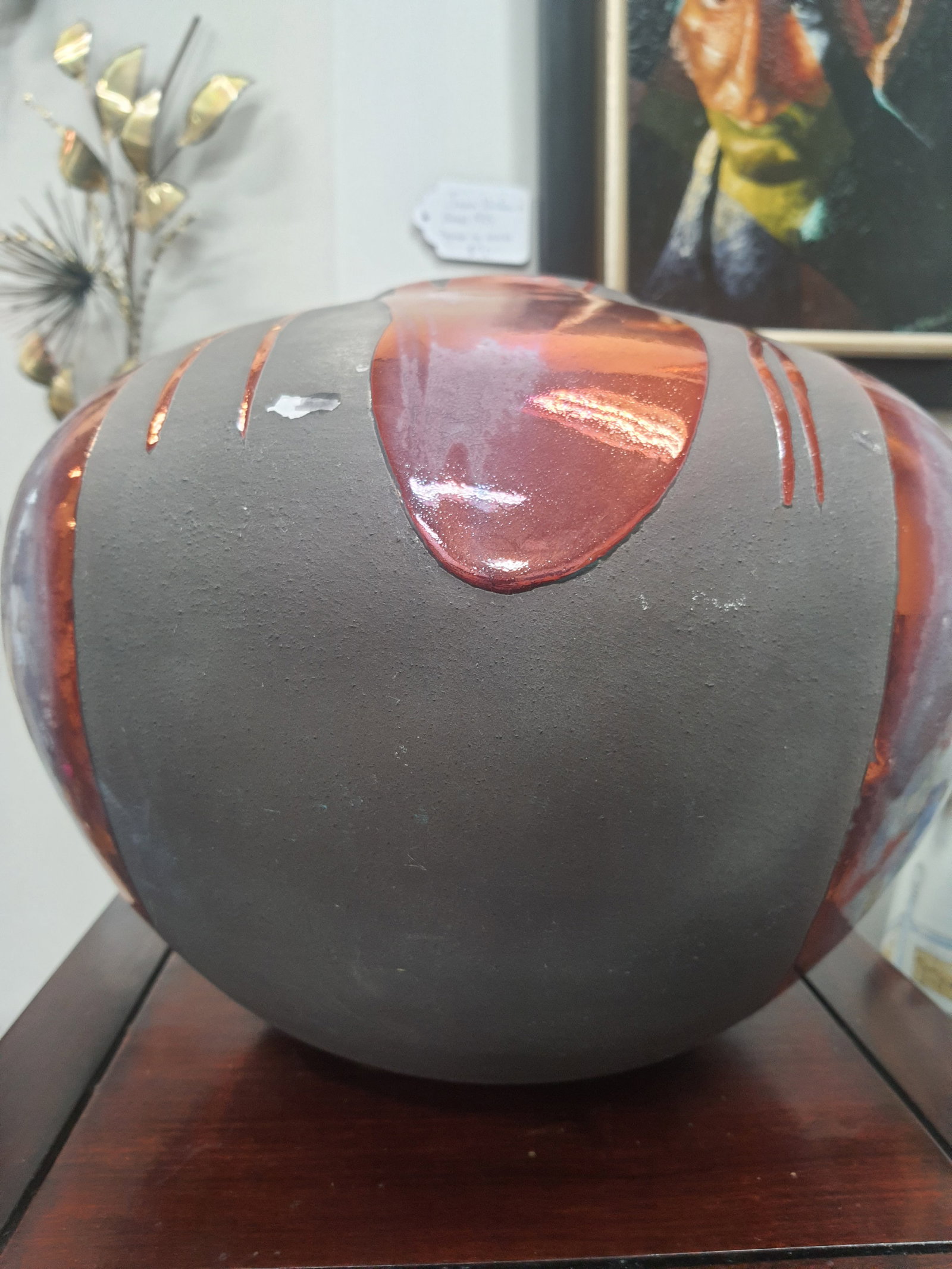 Vintage Tony Evans Raku Pottery Vase - 4