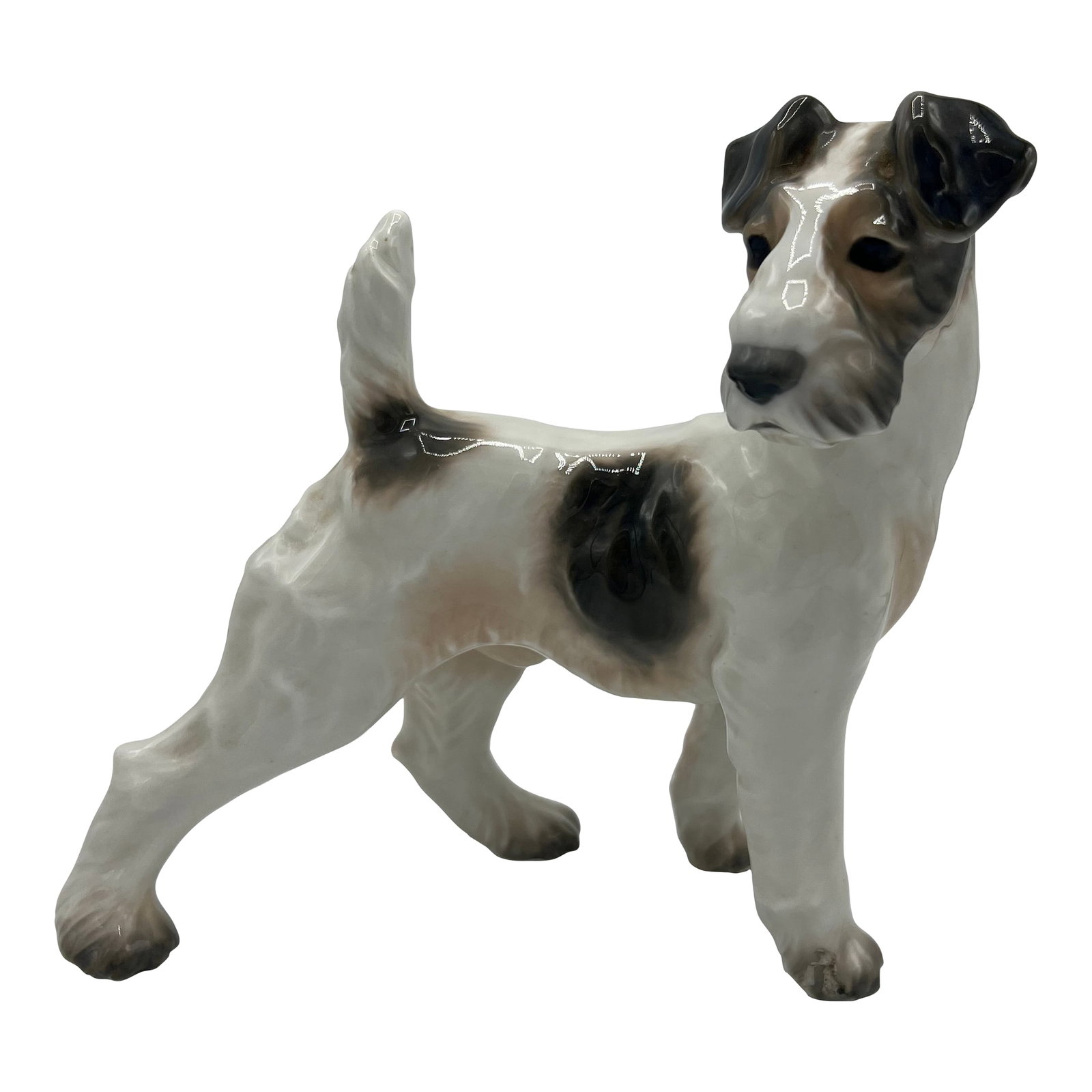 1920s Dahl Jensen Wire Haired Fox Terrier: Dahl Jensen Royal Copenhagen wire haired fox terrier 1001. Beautiful Piece. Condition: Imperfections: No Imperfections Condition Notes: Perfect condition Origin: Denmark Creator: Brand: Royal