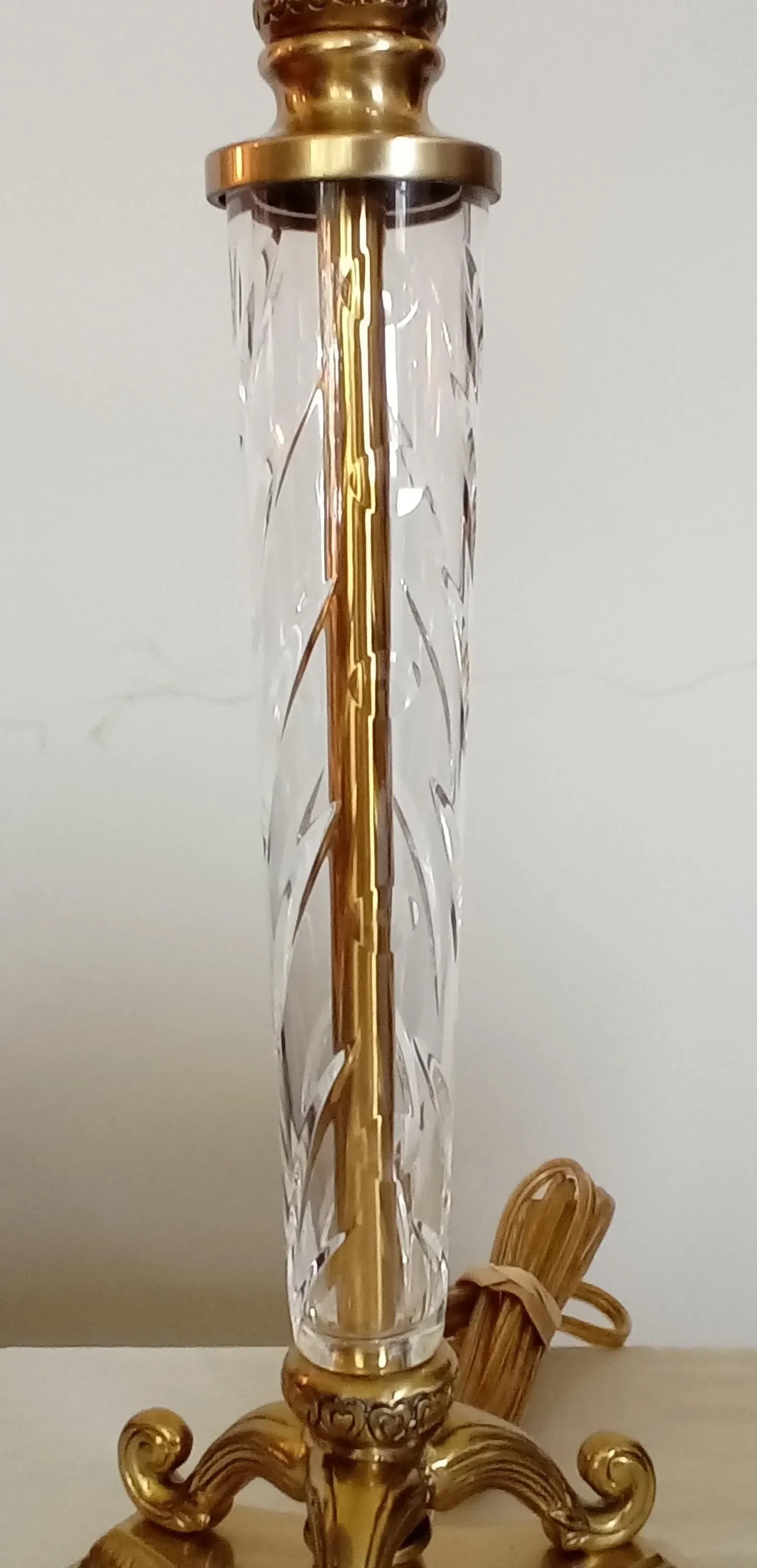 1980s Hollywood Regency Crystal Lamp - 4
