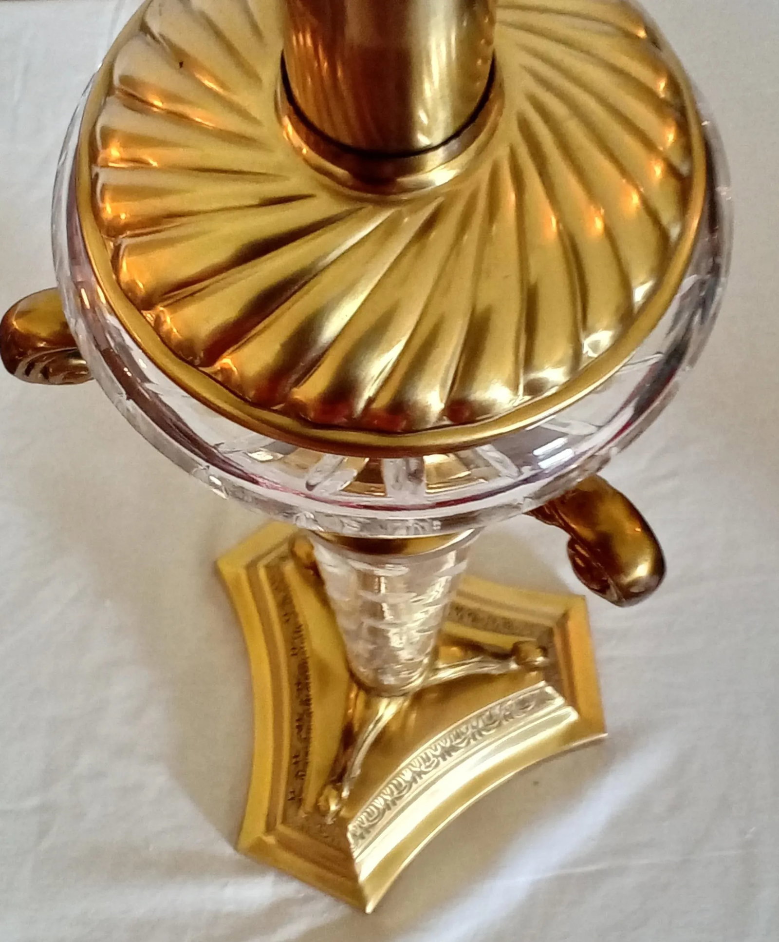 1980s Hollywood Regency Crystal Lamp - 7