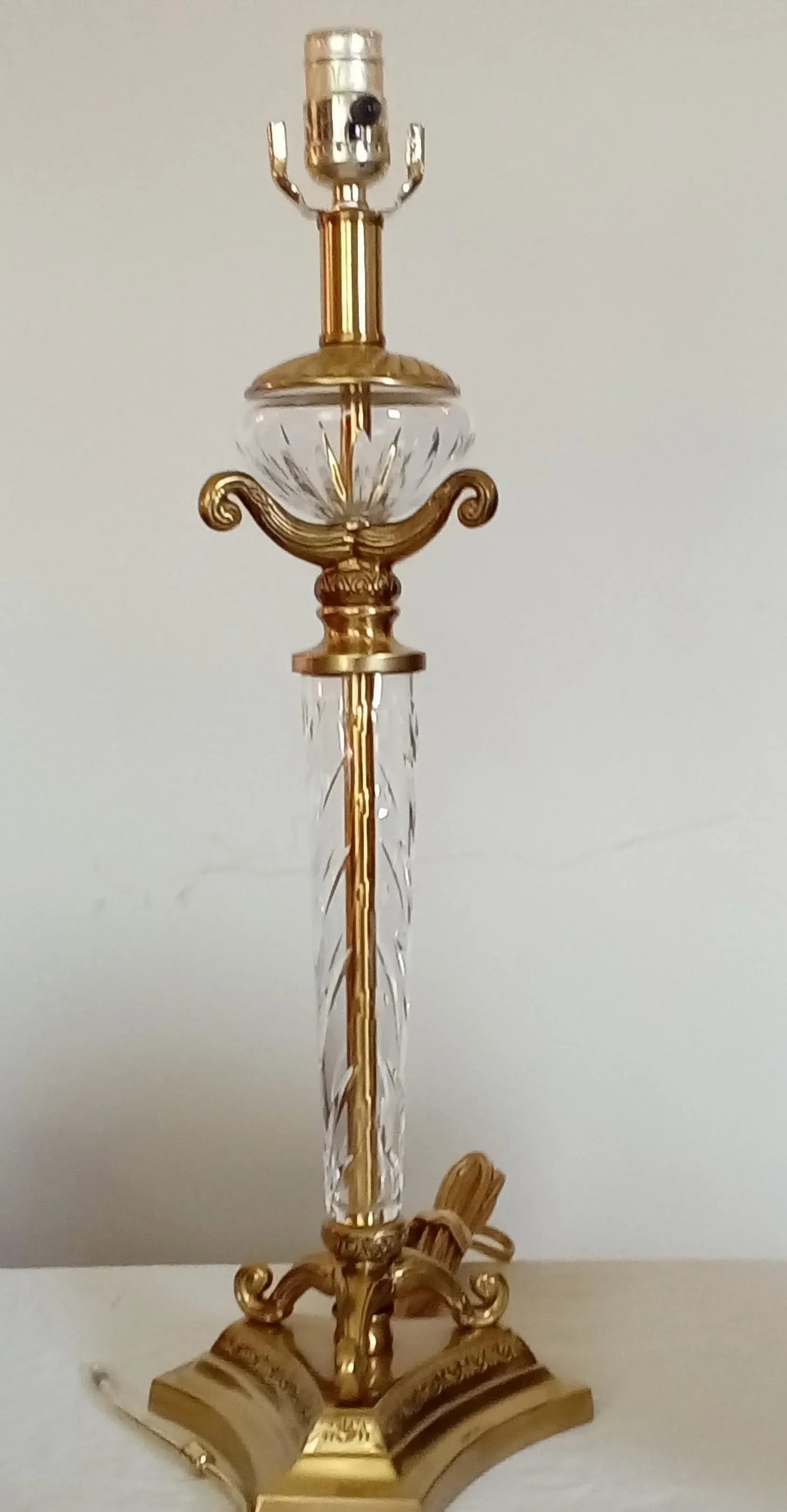 1980s Hollywood Regency Crystal Lamp - 8