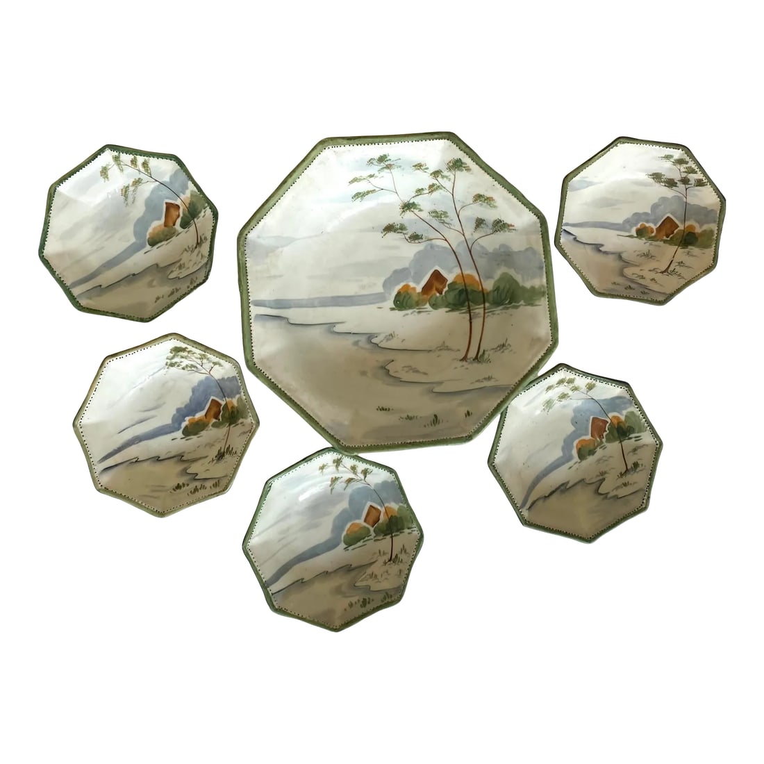 Antique Te Oh Nippon China Hand Painted Bowl Set- 6 Pieces (1 of 11)