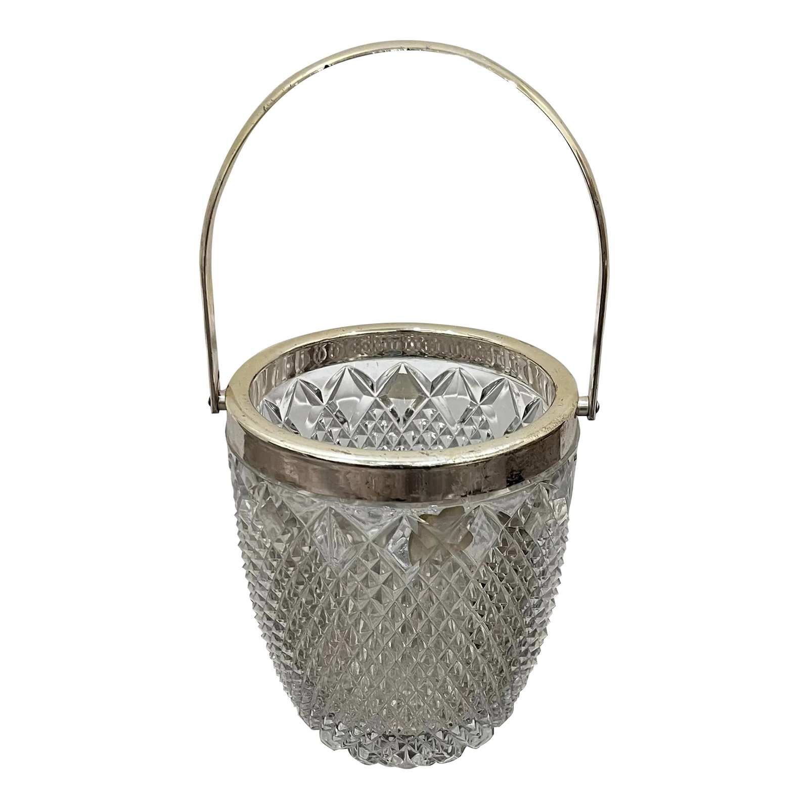 1980s Fb Rogers Silver-Tone Metal and Lead Crystal Ice Bucket (1 of 11)