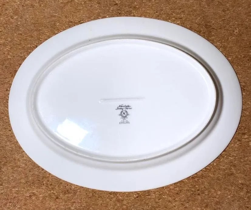 Vintage Noritake Isolde Japan Ivory China # 7019 - 5 Pieces Serving Set, Blue & Yellow Orange Flower - 10