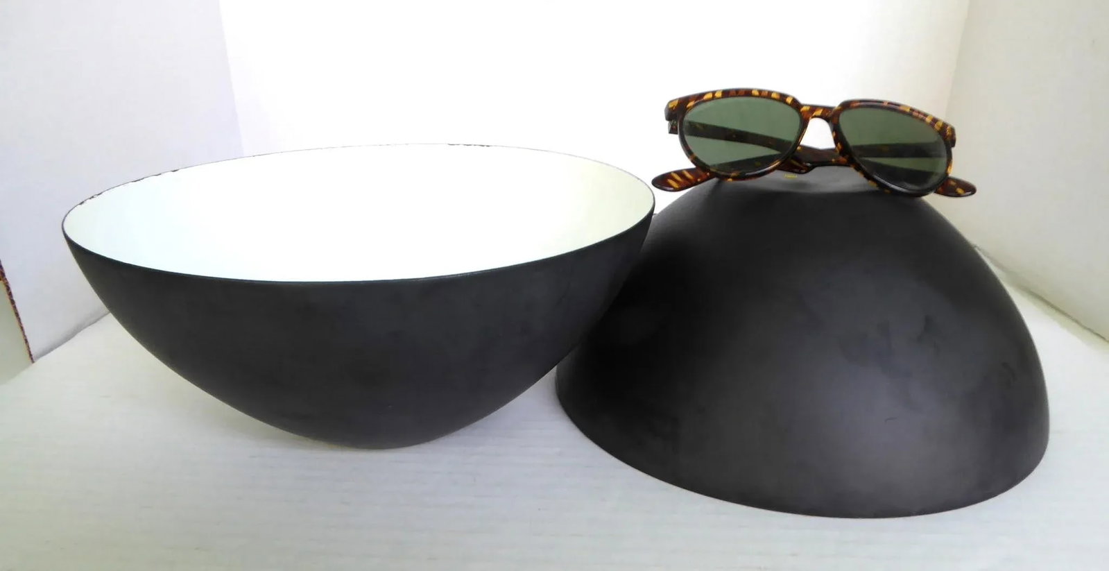 Danish Mid Century Modern White Krenit Salad Bowl Created Herbert Krenchel Retailed Torben Orskov De - 6