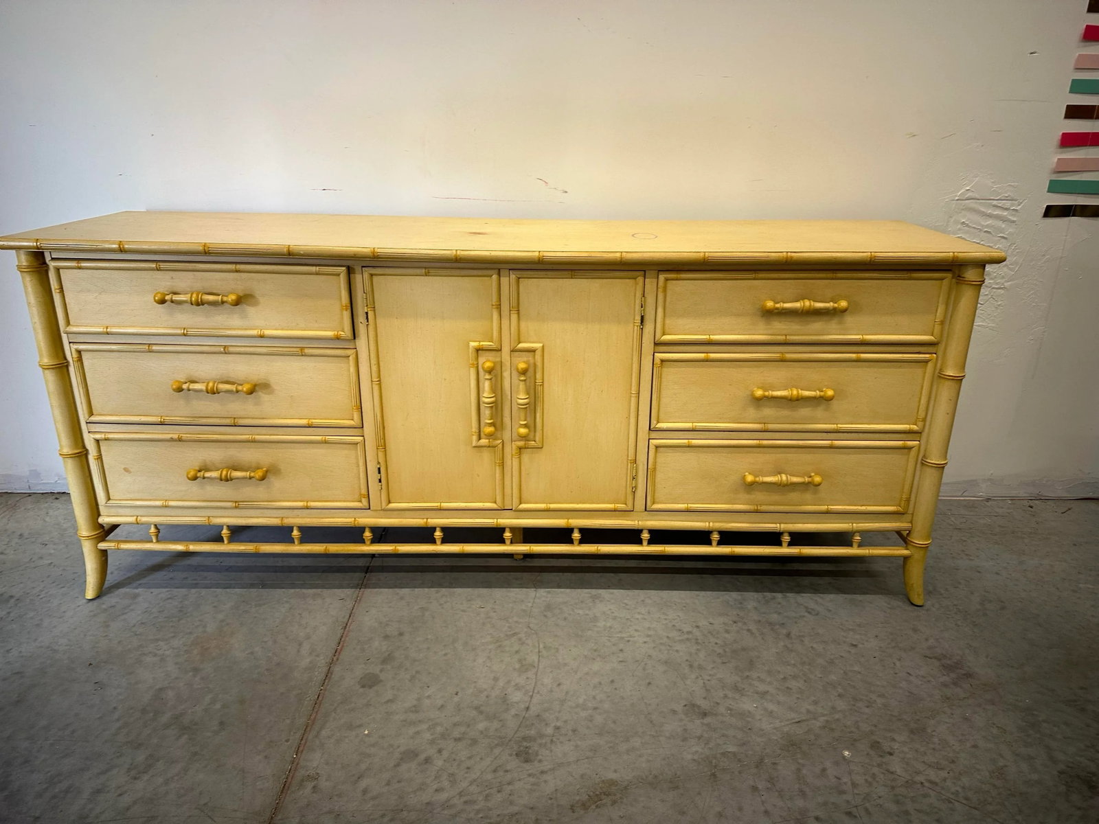 1950s Century Faux Bamboo 9 Drawer Dresser - 2