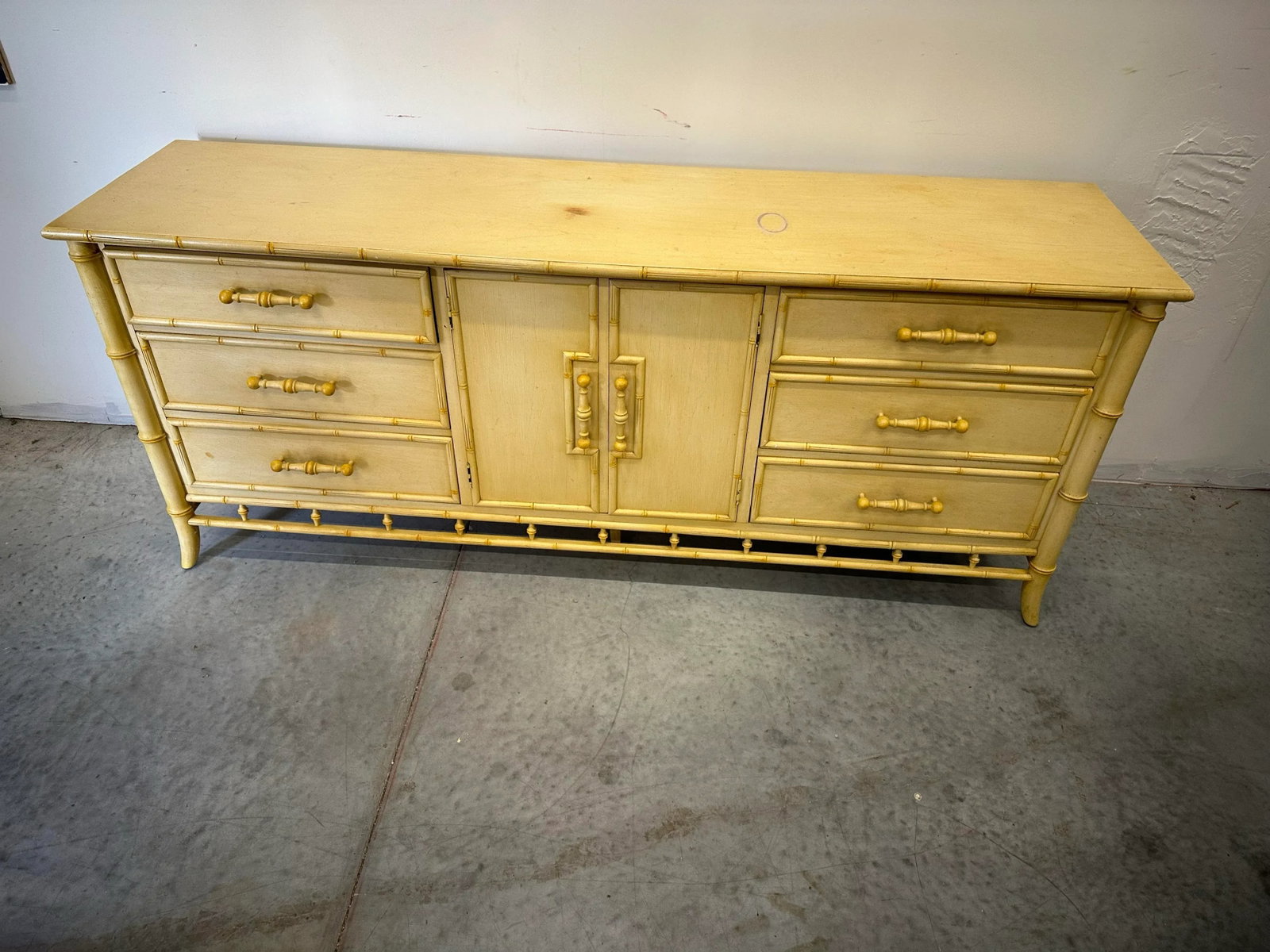1950s Century Faux Bamboo 9 Drawer Dresser - 3