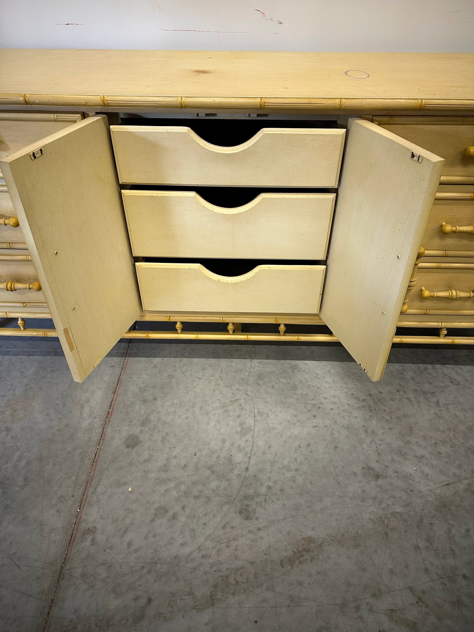 1950s Century Faux Bamboo 9 Drawer Dresser - 9