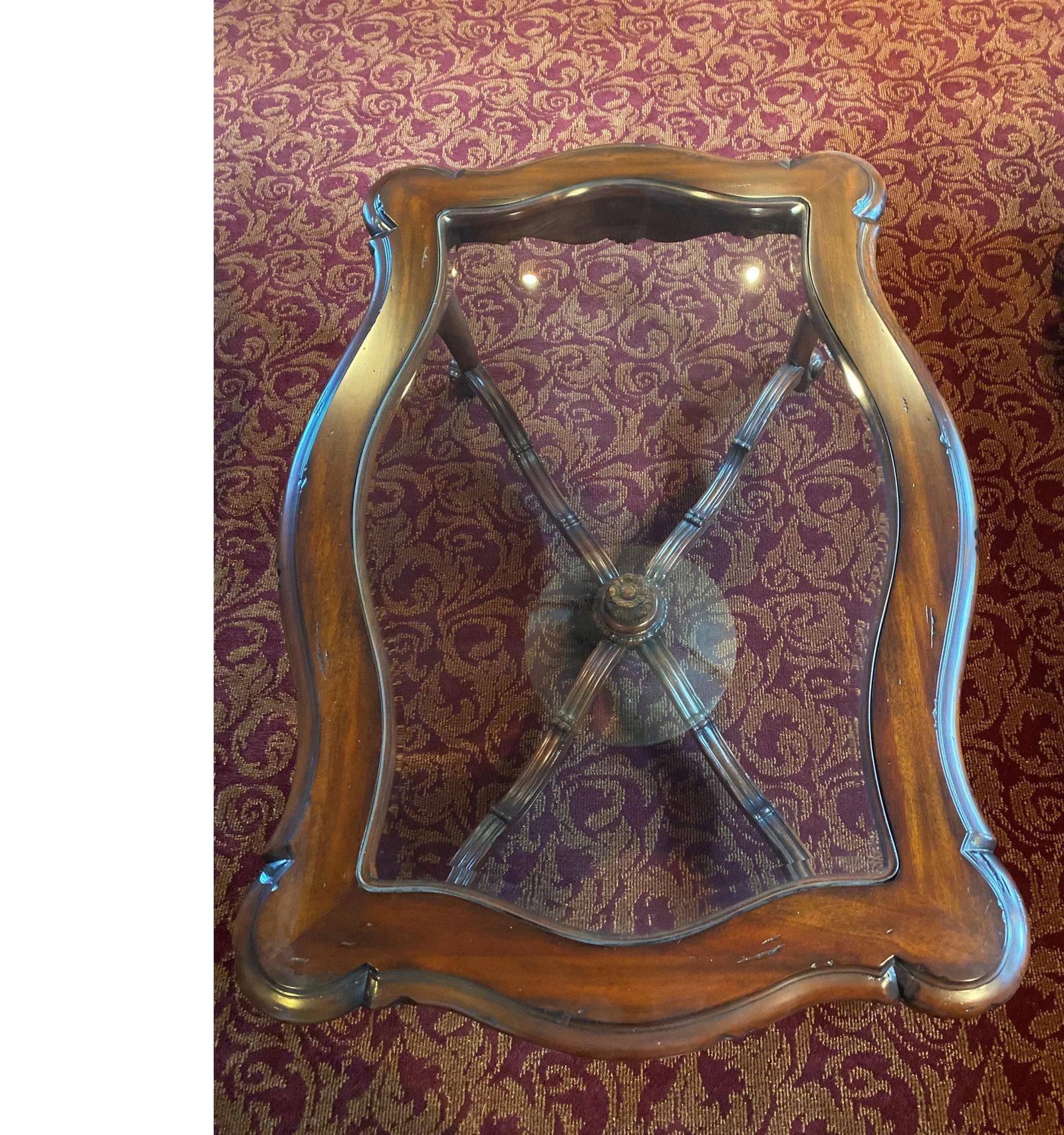 Wood Cocktail Table With Glass Inlay - 4