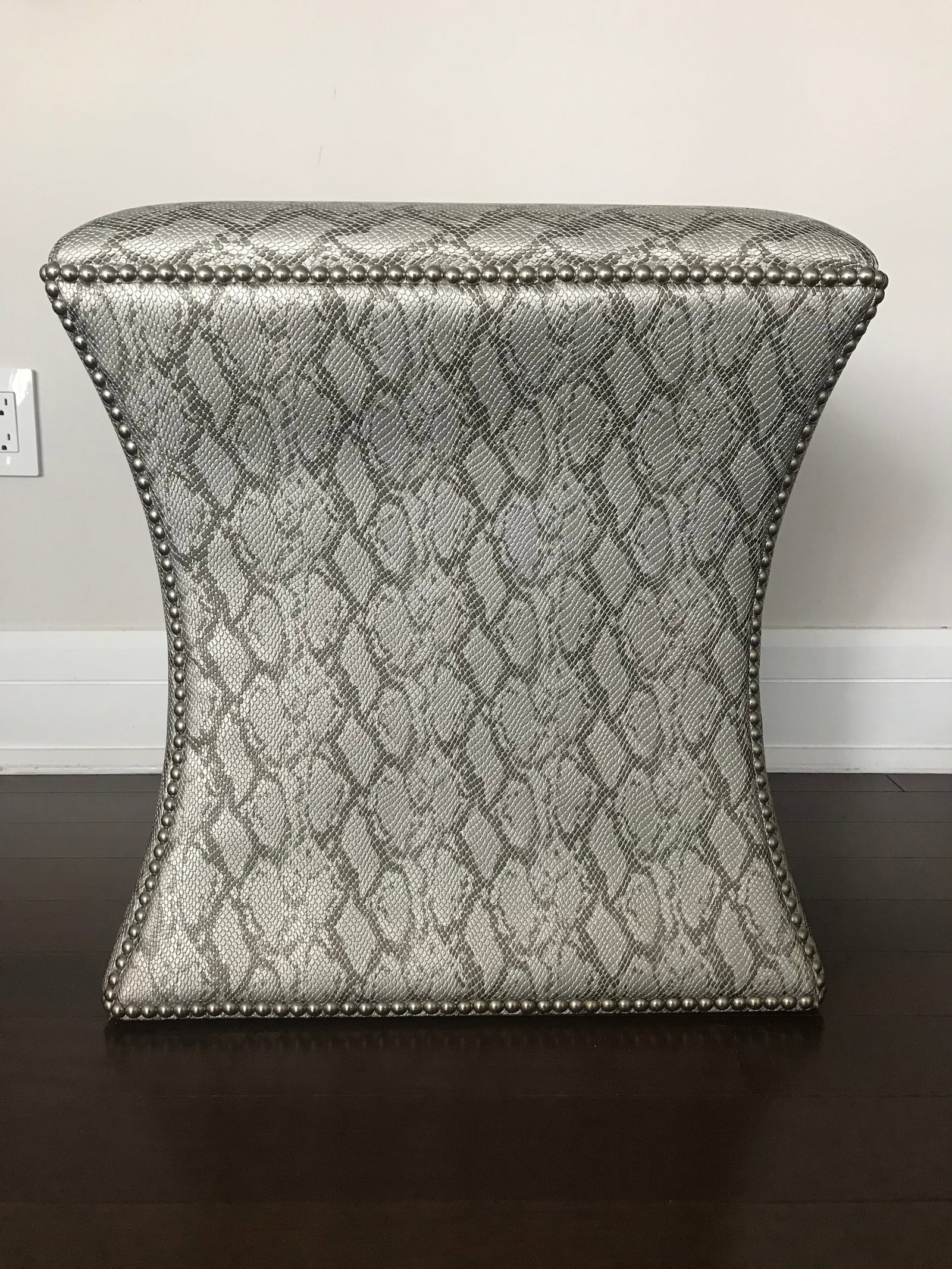 Bernhardt Interiors Modern Faux Snake Skin Ottoman - 5