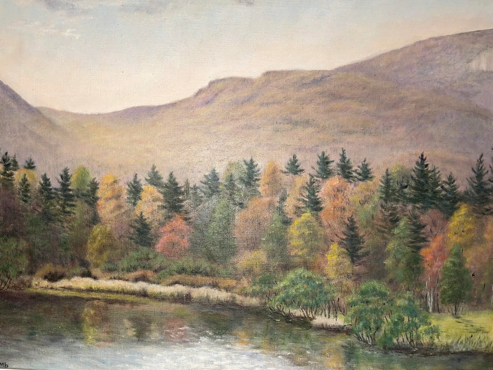 Early 20th Century Mountain Landscape Painting , Oil on Canvas, Attributed to Frederick Stymetz Lamb - 3
