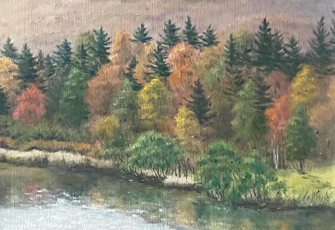 Early 20th Century Mountain Landscape Painting , Oil on Canvas, Attributed to Frederick Stymetz Lamb - 5