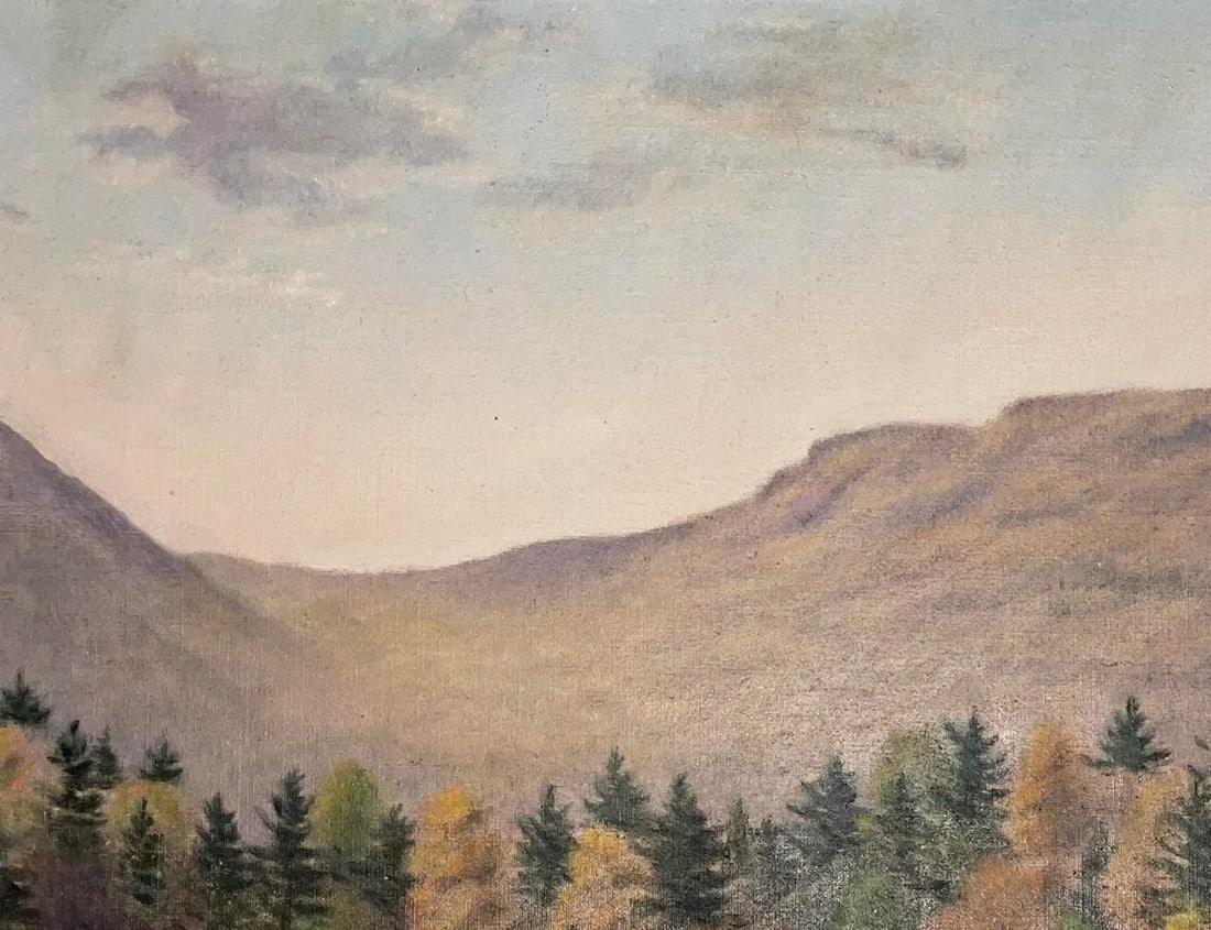 Early 20th Century Mountain Landscape Painting , Oil on Canvas, Attributed to Frederick Stymetz Lamb - 6