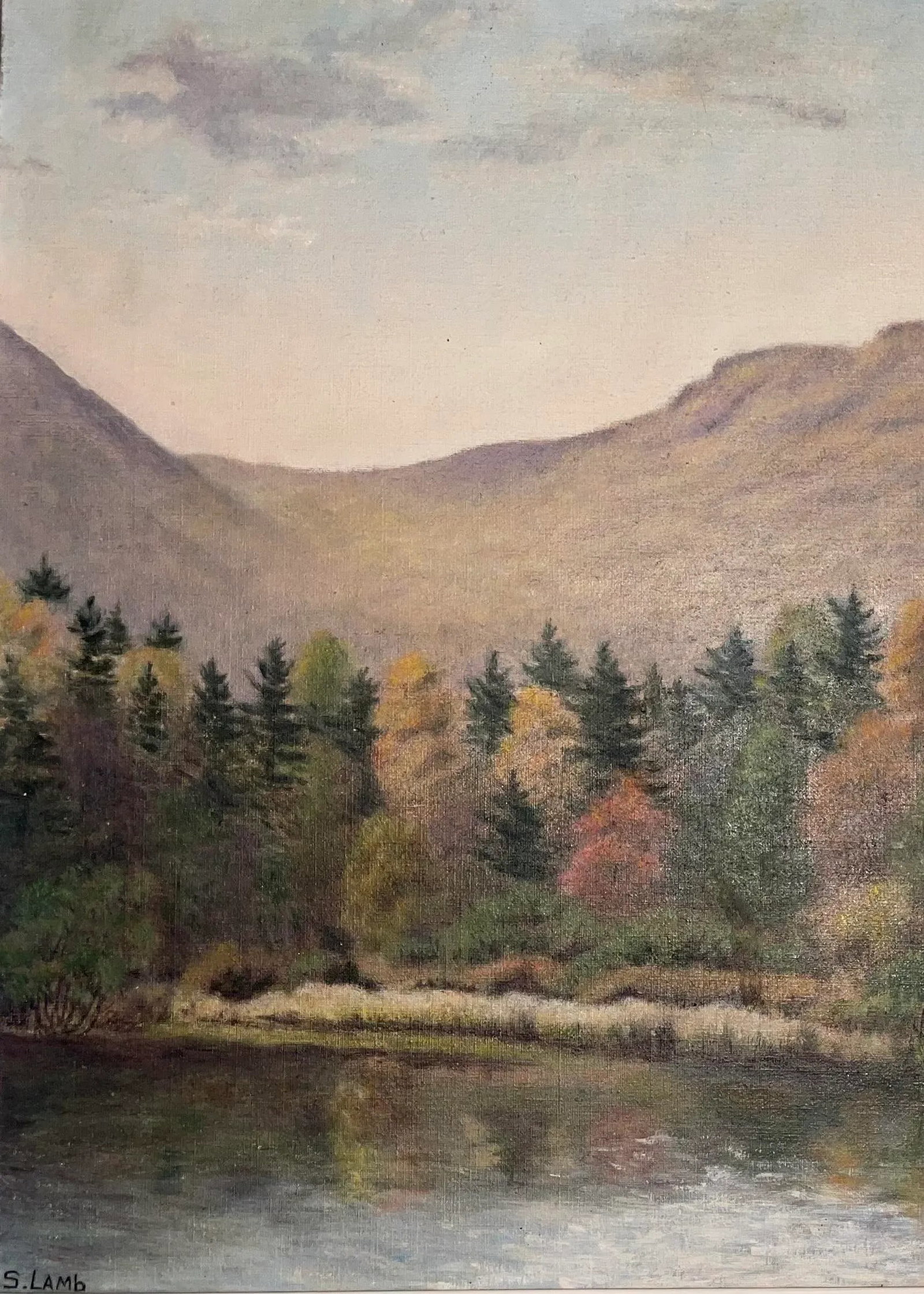Early 20th Century Mountain Landscape Painting , Oil on Canvas, Attributed to Frederick Stymetz Lamb - 7