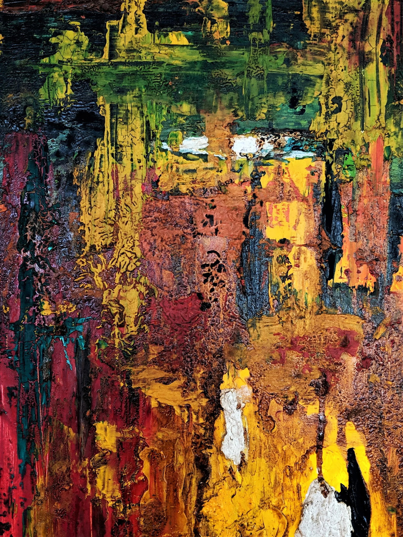 1960s Vintage Erick Stephens Abstract Oil on Canvas Impasto Painting - 10