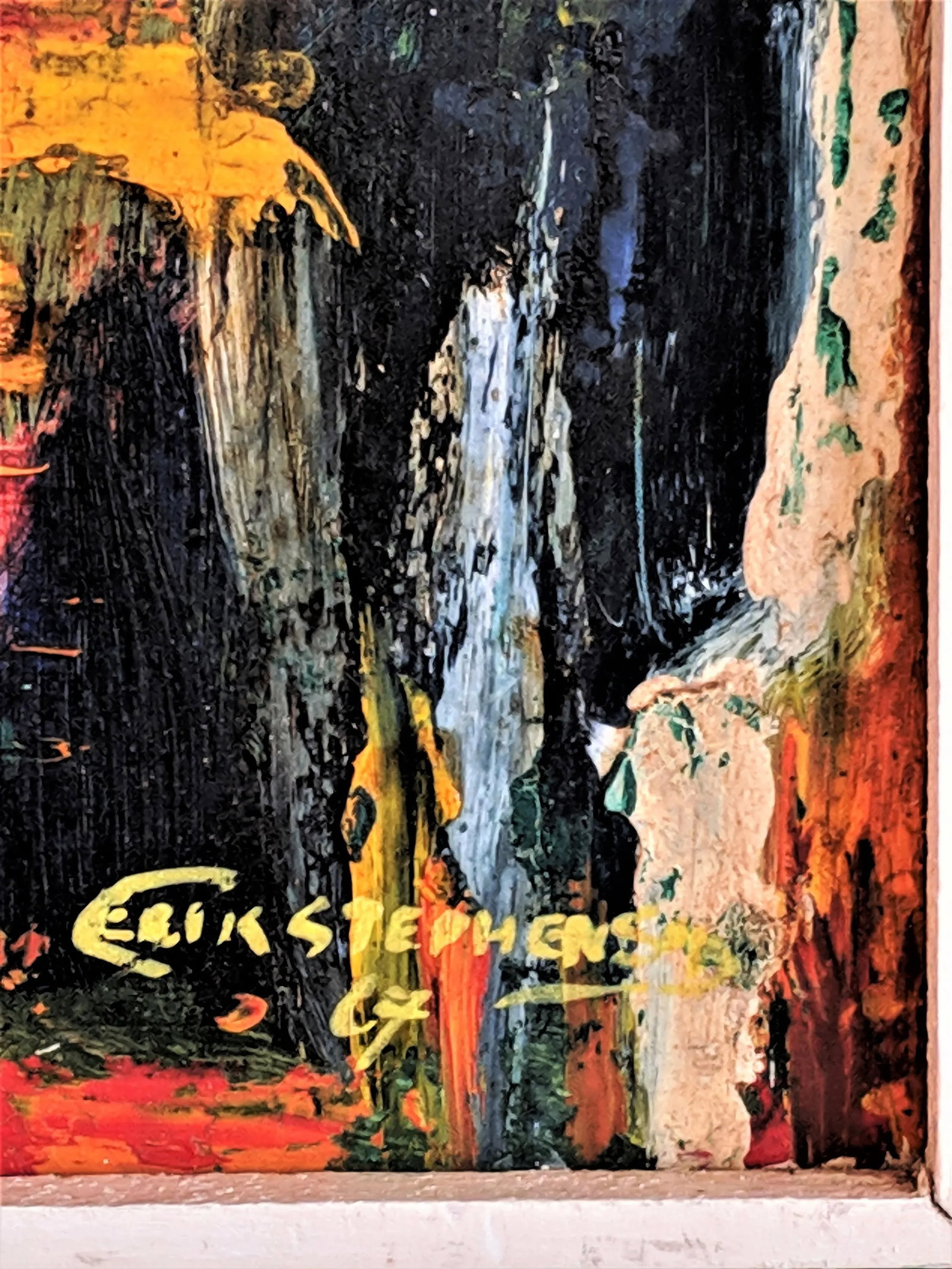 1960s Vintage Erick Stephens Abstract Oil on Canvas Impasto Painting - 5
