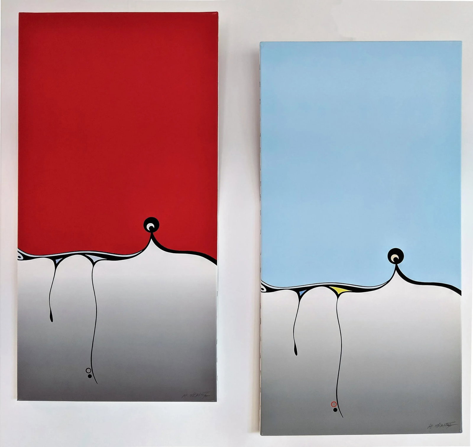 Atsuko Okamoto Abstract Serigraph A. P. Signed "Espana 4 Tranquility" - "Espana 4 Passion" - A Pair - 13