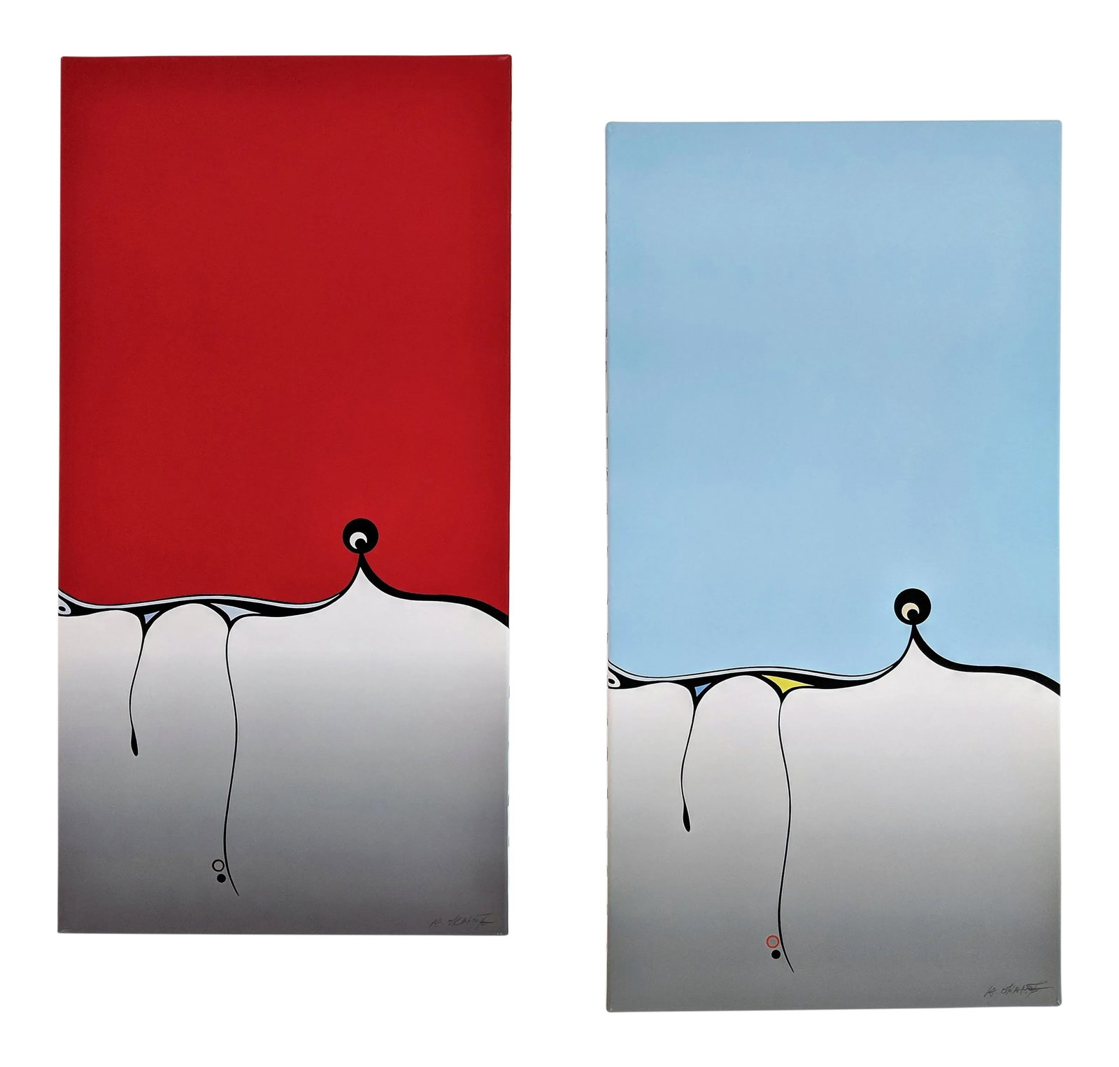 Atsuko Okamoto Abstract Serigraph A. P. Signed "Espana 4 Tranquility" - "Espana 4 Passion" - A Pair (1 of 13)