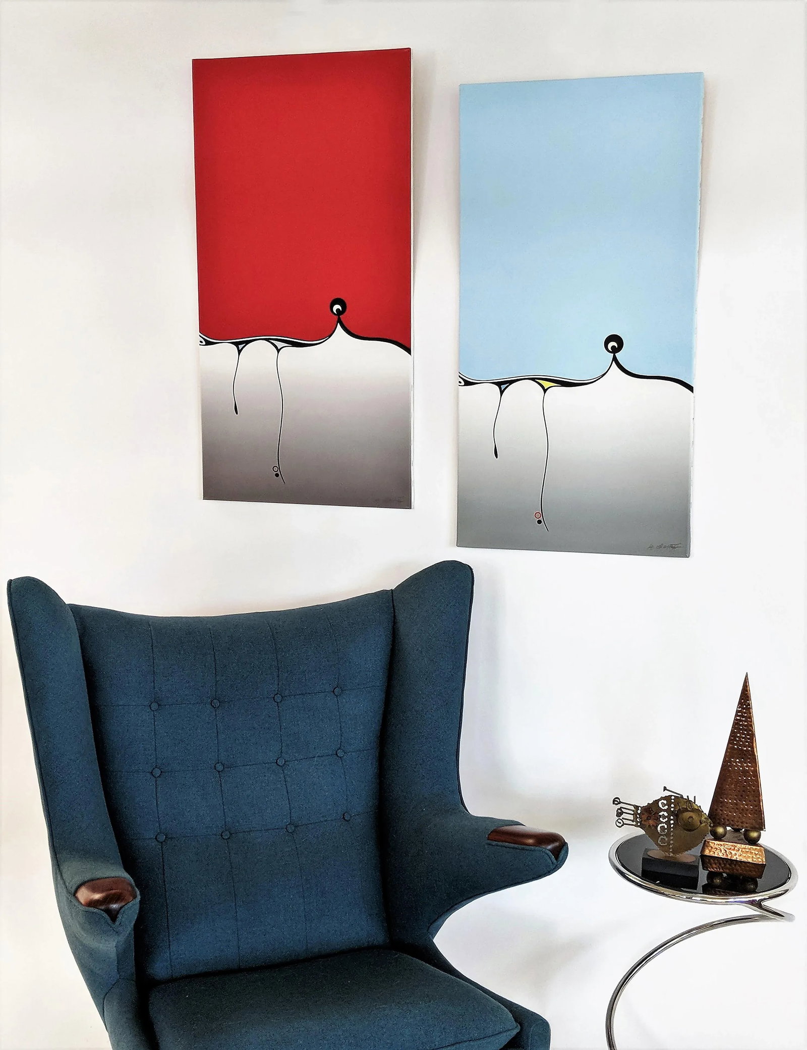 Atsuko Okamoto Abstract Serigraph A. P. Signed "Espana 4 Tranquility" - "Espana 4 Passion" - A Pair - 2