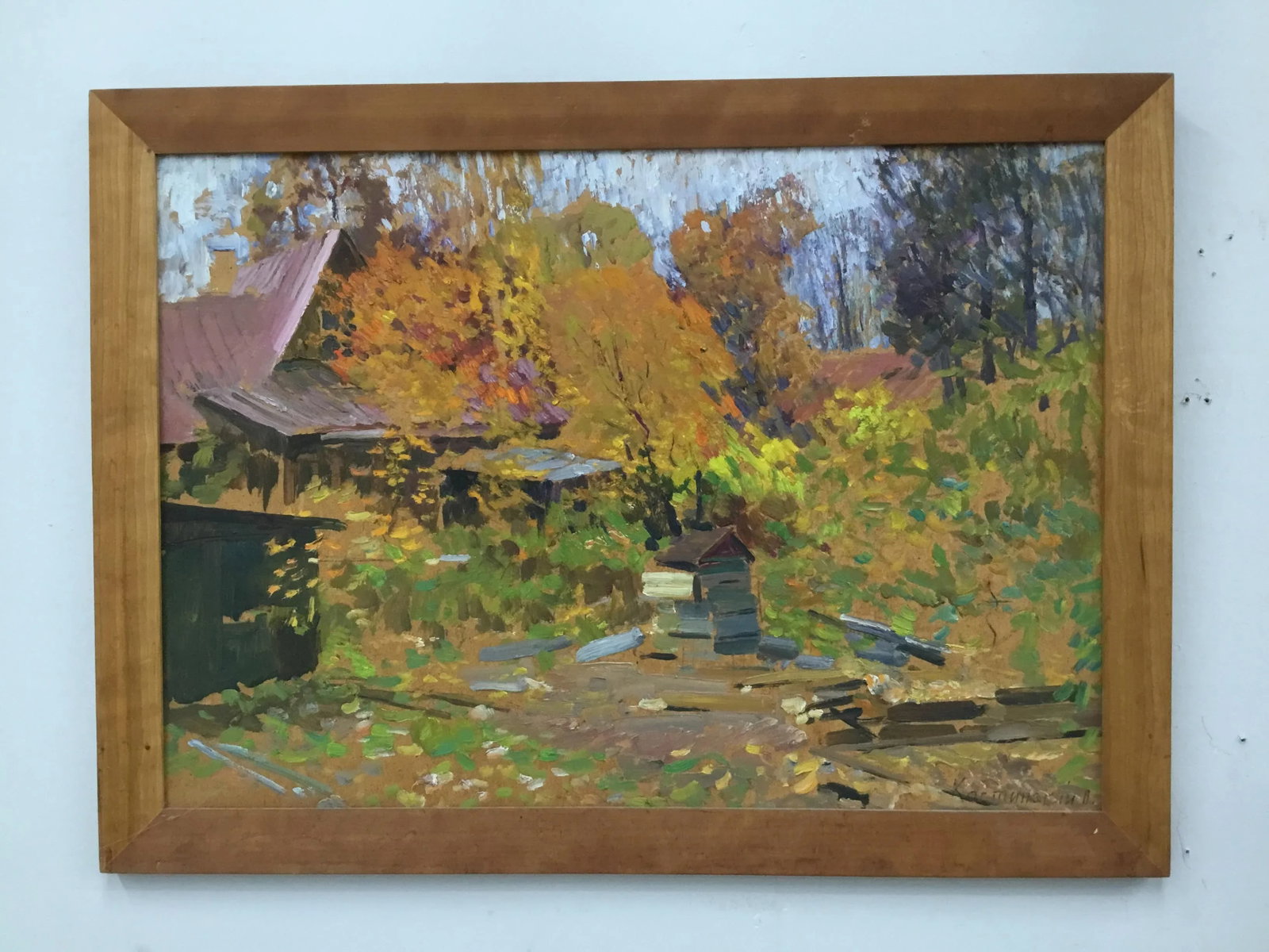 1998 "Moscow, Village Sokol" Oil Painting on Board by Piotr Ivanovich Kostinski - 12
