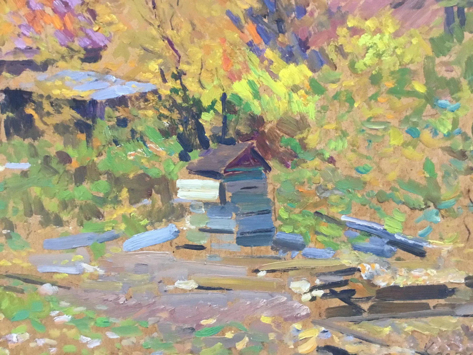 1998 "Moscow, Village Sokol" Oil Painting on Board by Piotr Ivanovich Kostinski - 6