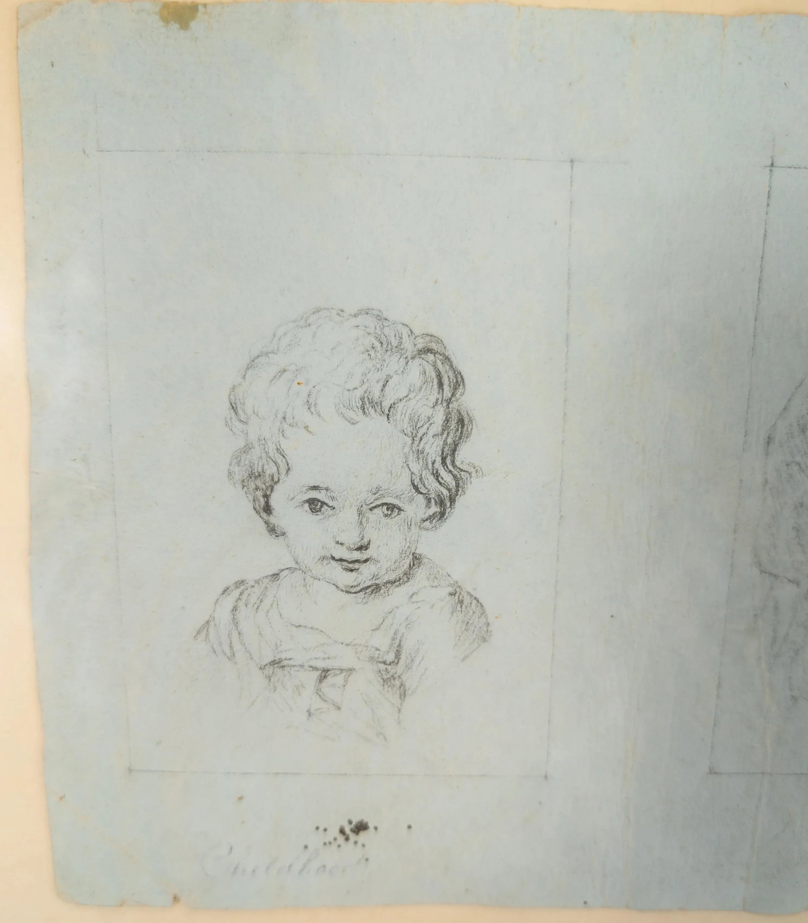 18th or 19th Century Pencil Drawing Study of Age With Childhood and Age - 6