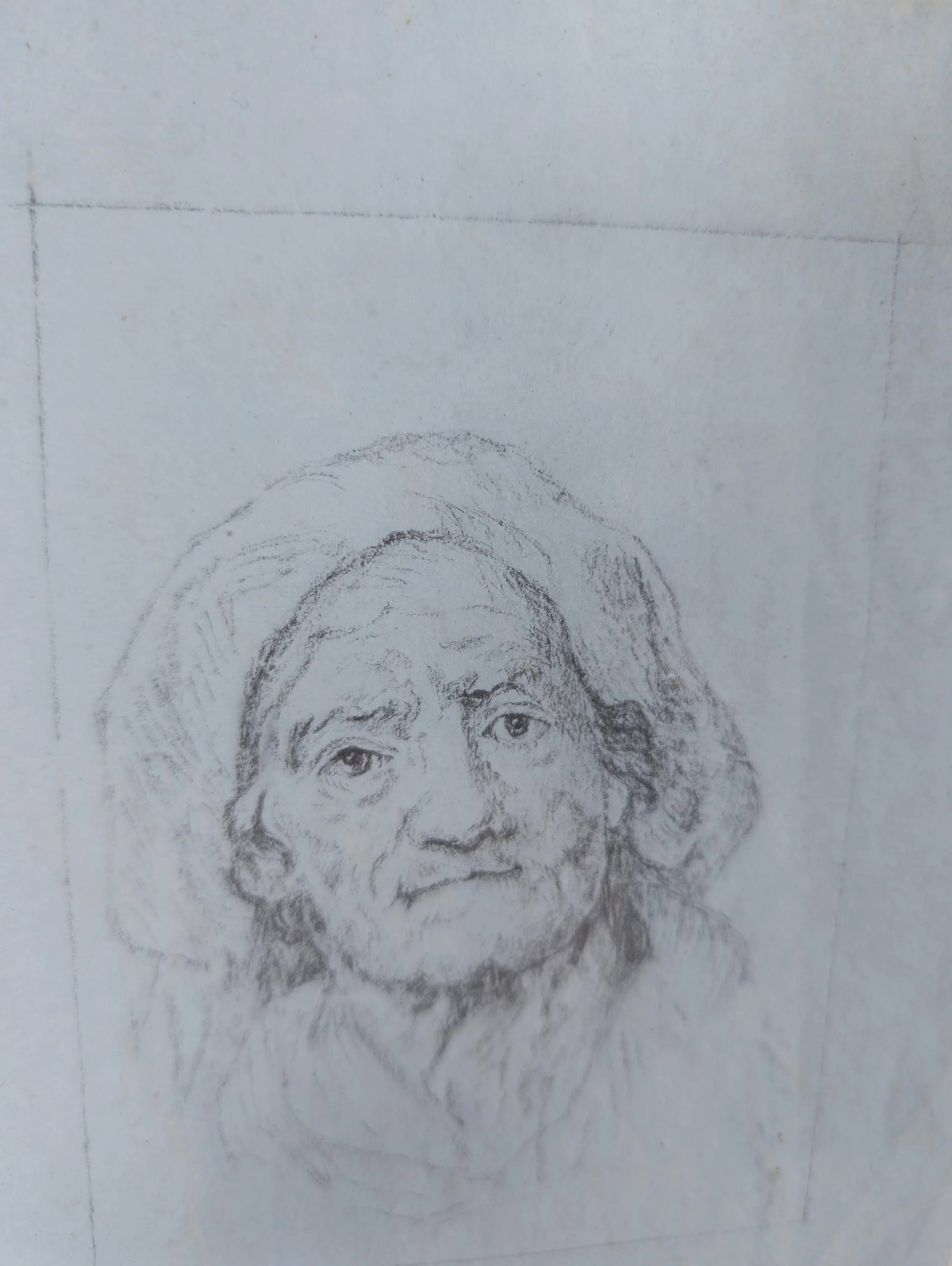 18th or 19th Century Pencil Drawing Study of Age With Childhood and Age - 8