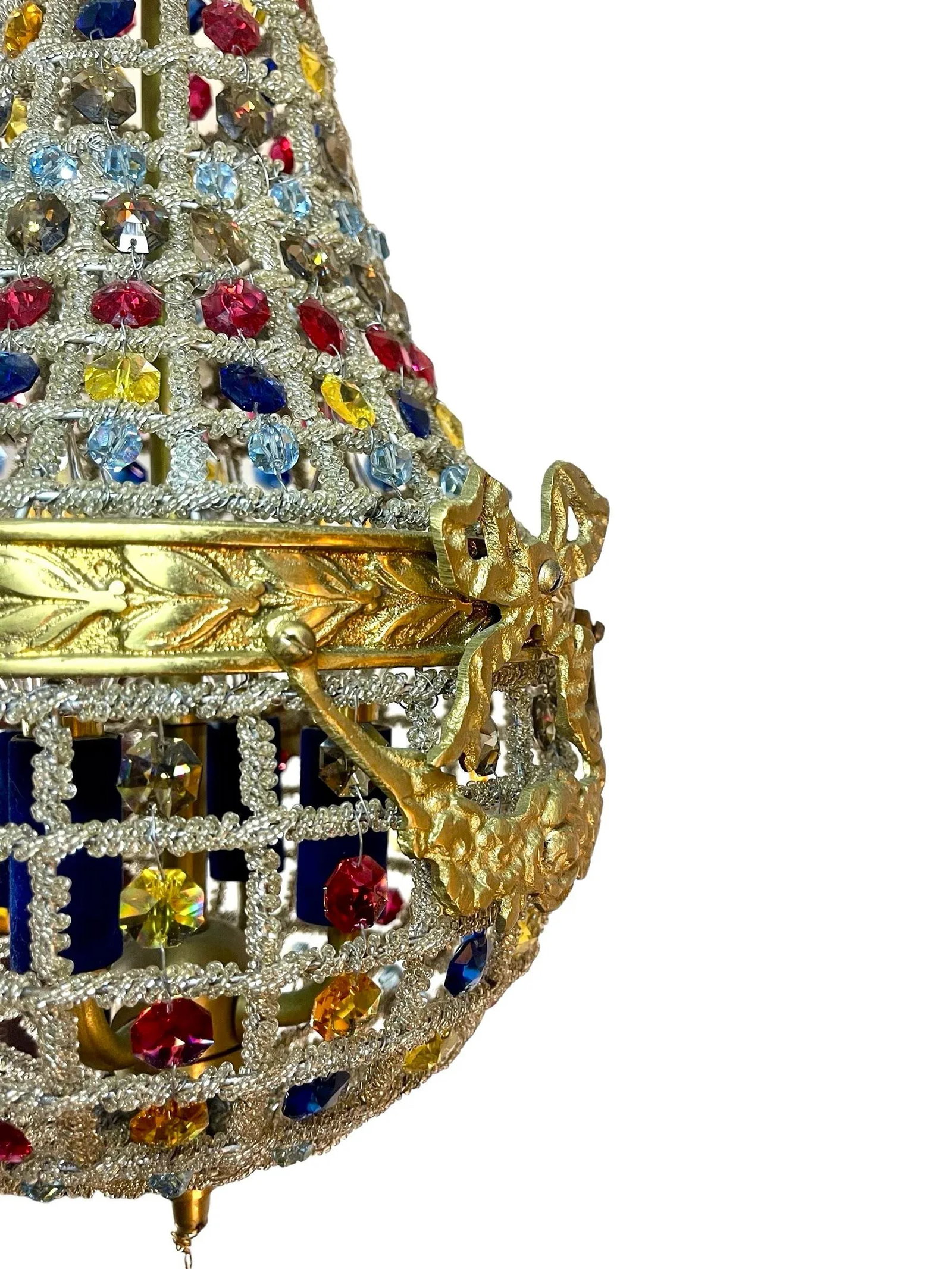 Early 20th Century Karen Curtis Louis XVI French Empire Style Strass Swarovski Crystal Beaded Basket - 10